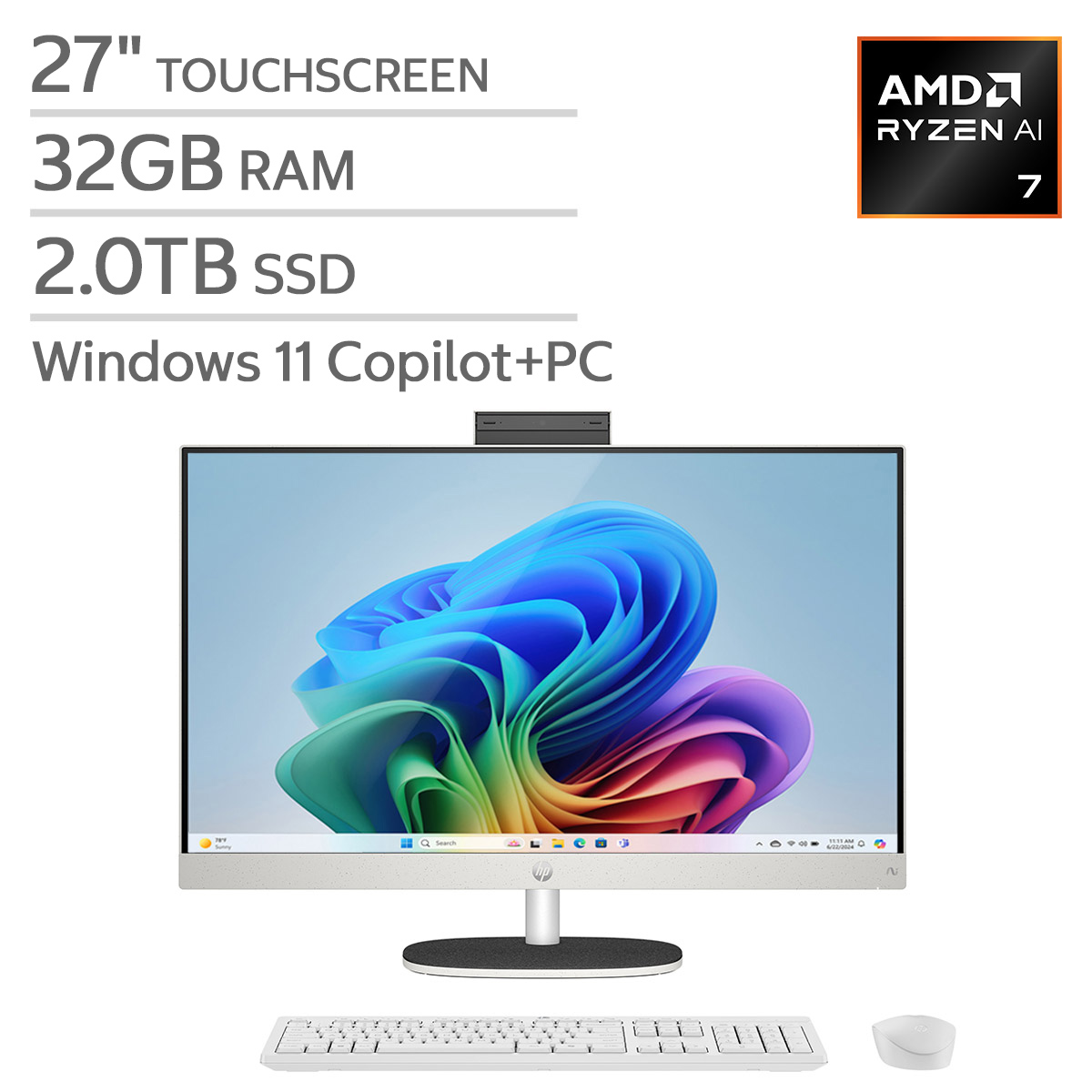 【美品】PC 27インチ i5/8GB/SSD128GB Windows11 HP 27