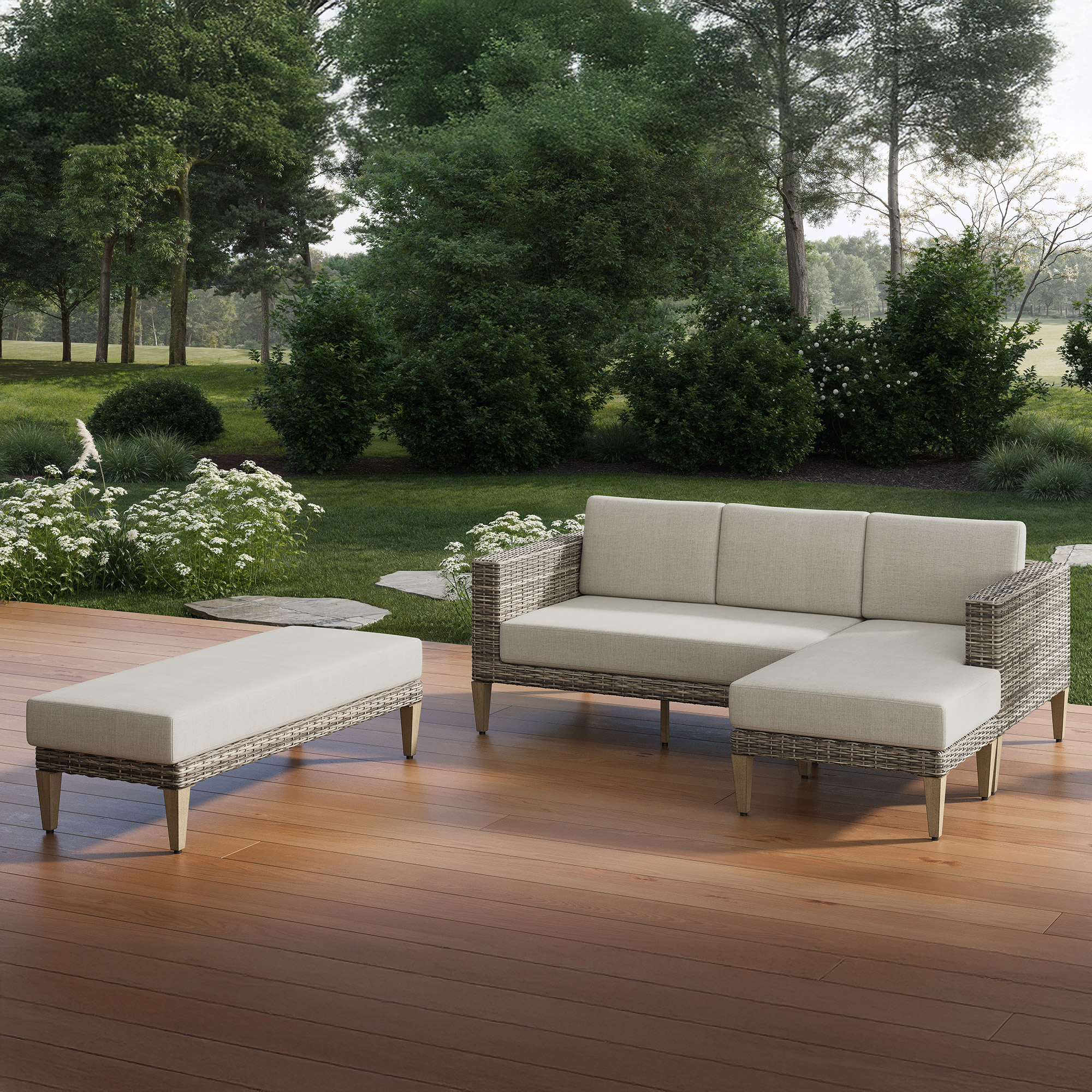 Thomasville Mira 3-piece Outdoor Patio Reversible Sectional | Costco