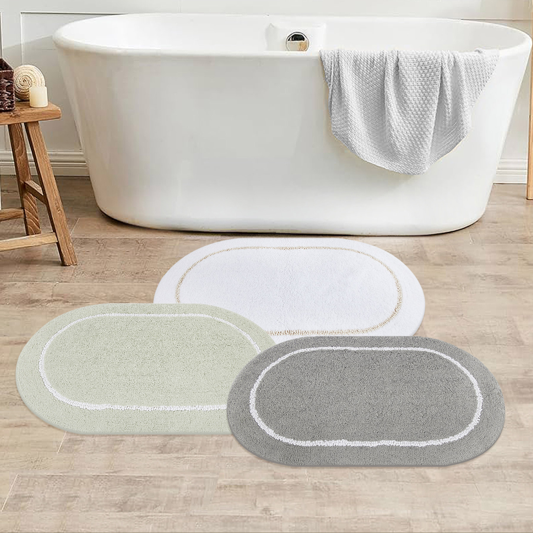 Oval Border Bath Rug | Costco