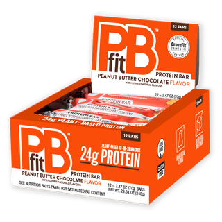 PBfit Protein Bar, Peanut Butter Chocolate, 2.47 oz, 12-count