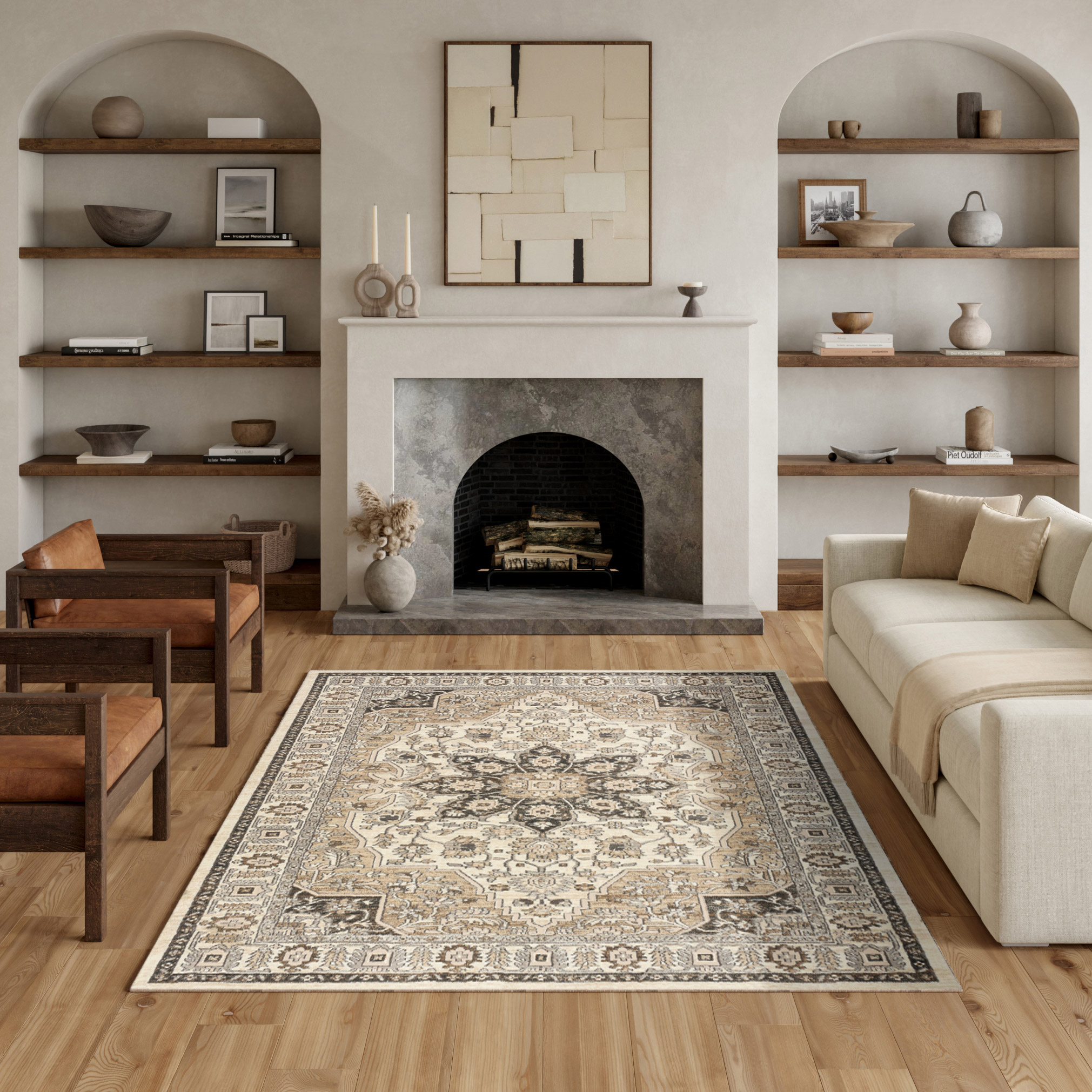 Nourison Briar Area Rug  Rose  6’6” x 9’6”