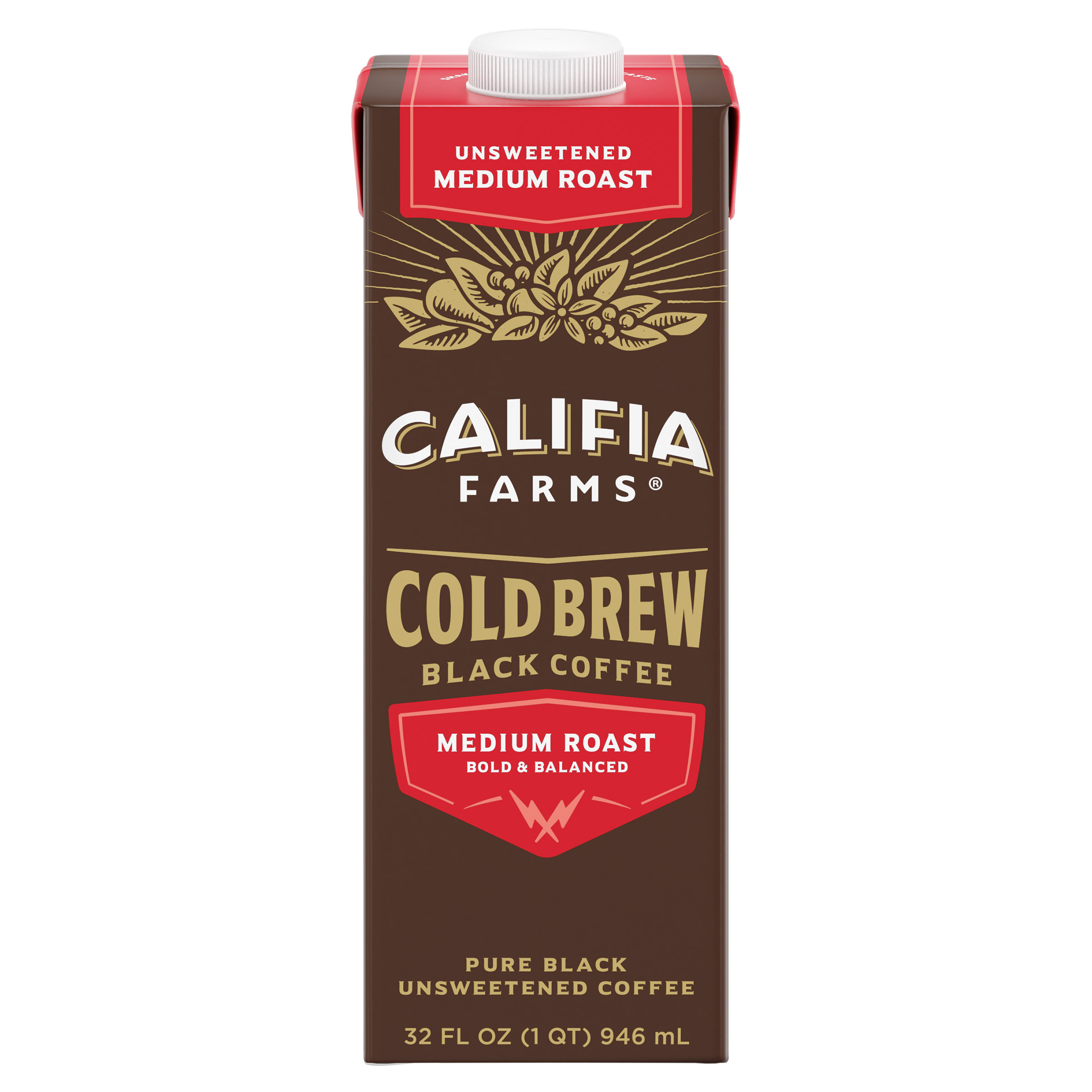 Califia Farms Cold Brew Black Coffee, Unsweetened, Medium Roast