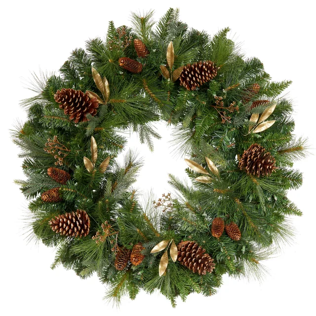 32" MIXED GREENERY WREATH FY21 P48