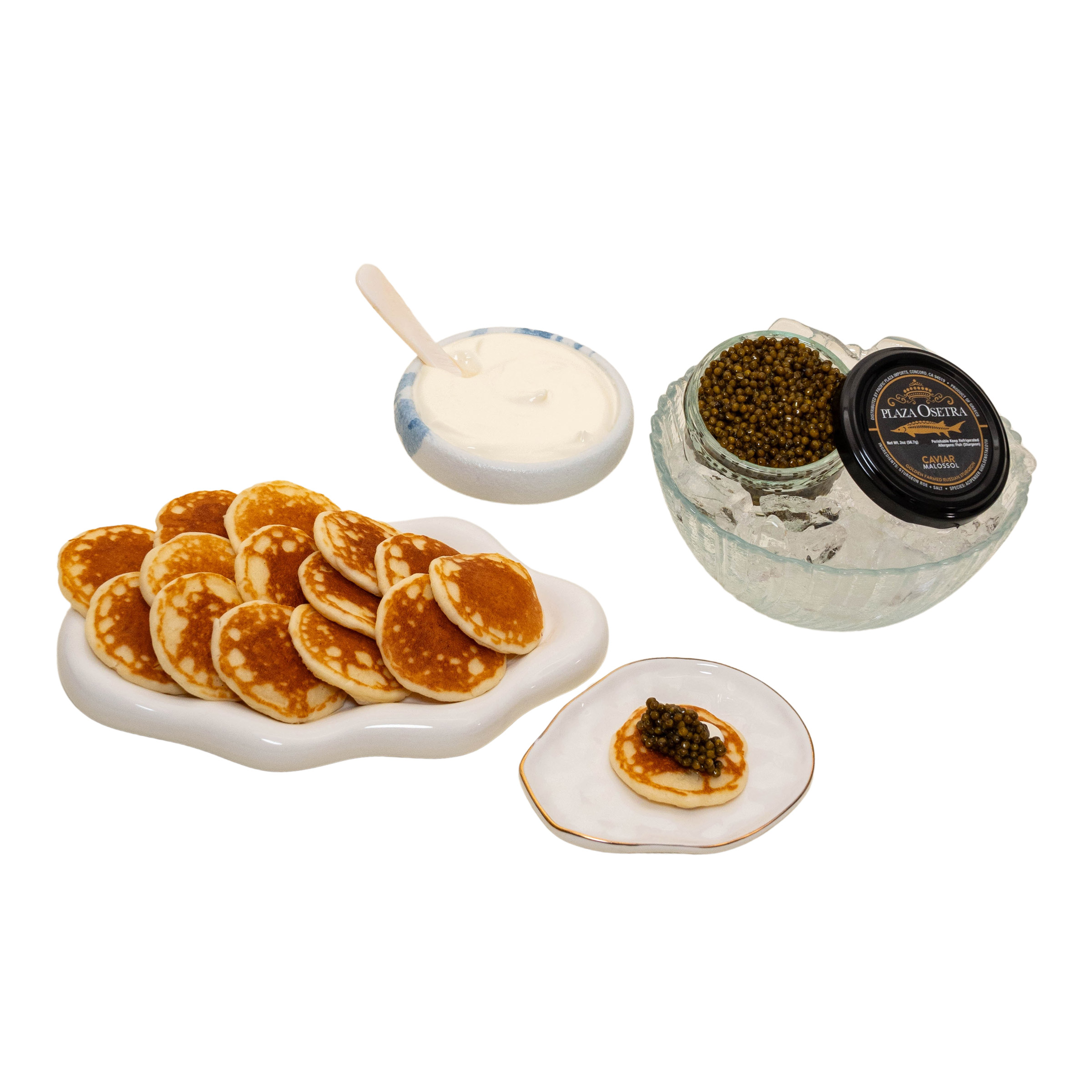 Plaza Golden Osetra 2 oz Caviar Gift Set