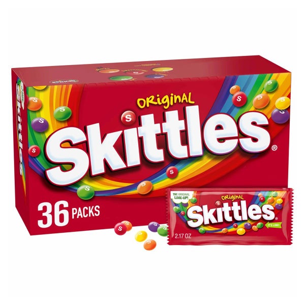 Skittles Original Chewy Candy, Full Size, 2.17 oz, 36-count Skittles Original Chewy Candy, Full Size, 2.17 oz, 36-count