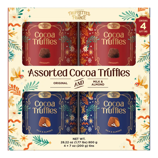 TRUFFETTES DE FRANCE COCOA TRUFFLES 4 PACK 7 OUNCES EACH