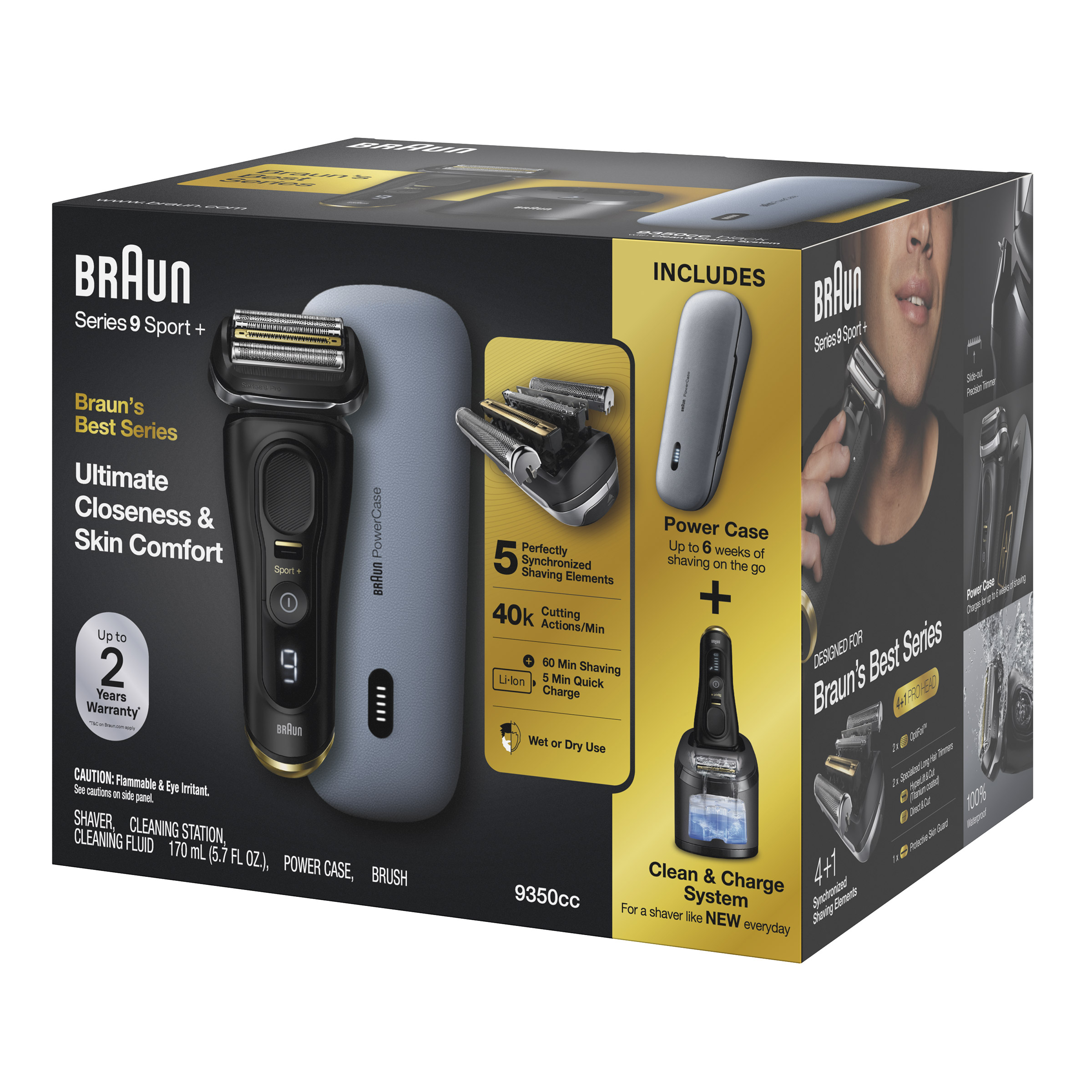 脱毛・除毛 BRAUN Series 9 Sport+ 9310s Braun Series 9 Sport+ Electric Shaving Razor with Clean and
