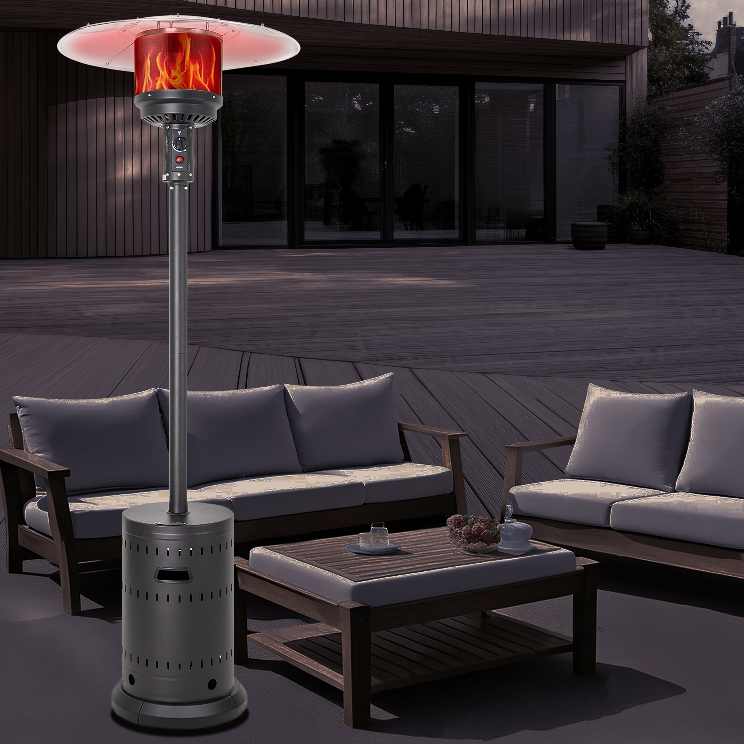 Fire Sense Matte Black Patio Heater | Costco
