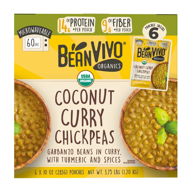 ORGANIC BEAN VIVO COCONUT CURRY CHICKPEA 6 - 10 OZ (3.75 LBS)