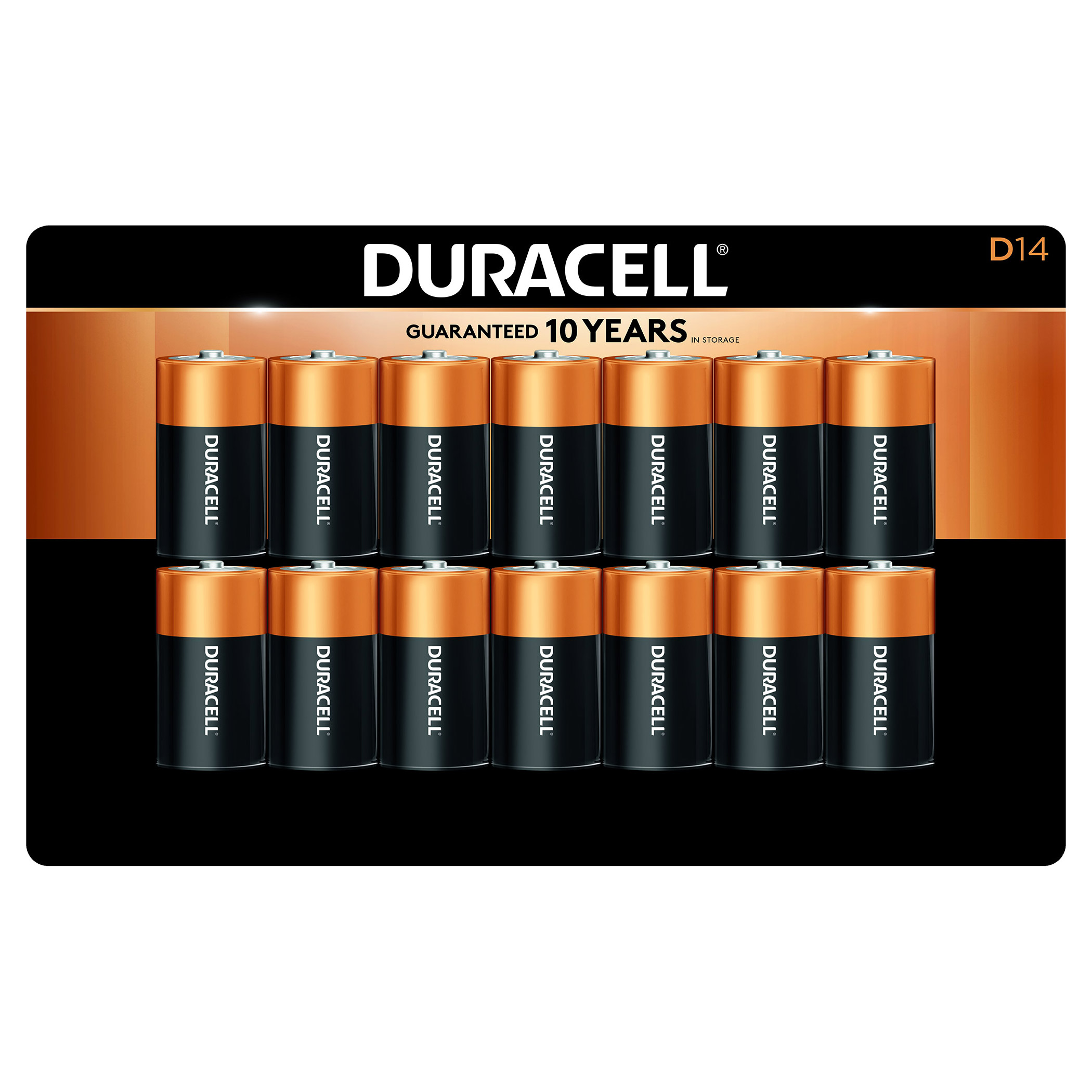 Duracell D Alkaline Batteries, 14-count