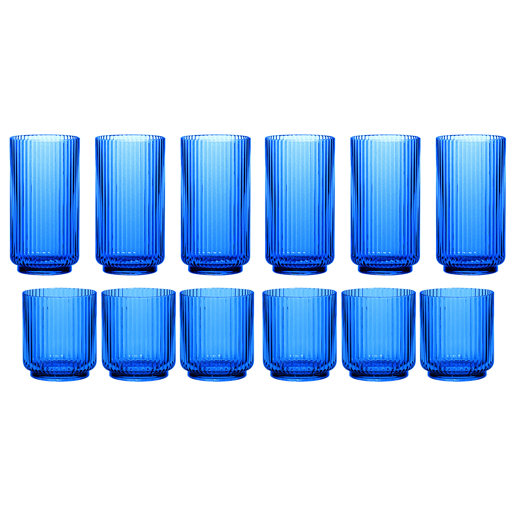 Plastic 12-piece Drinkware Set  Mesa Blue