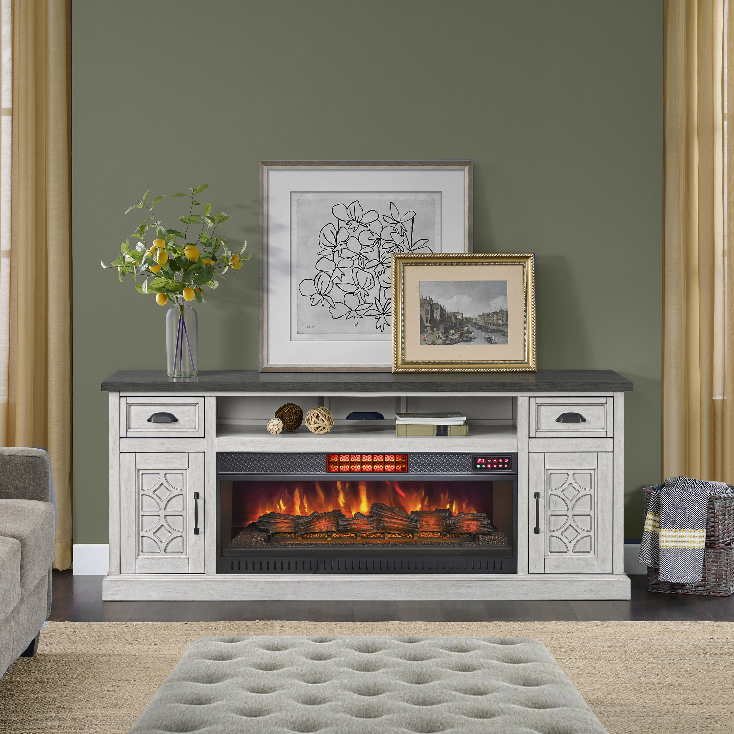 Bayside Furnishings Ashlyn 188 cm (74 in.) Fireplace Console