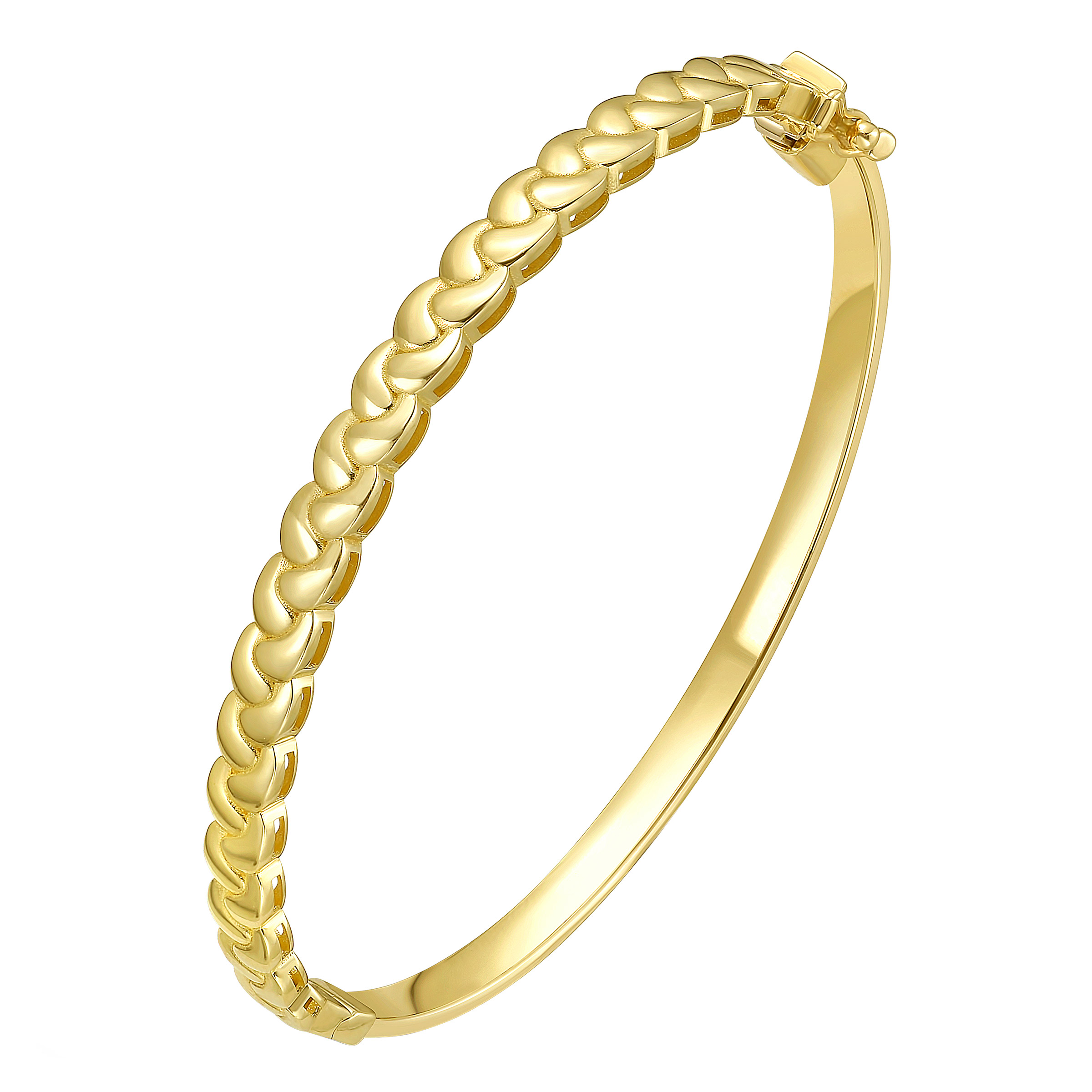 High Polish Woven Bangle Bracelet in Yellow Gold | Costco