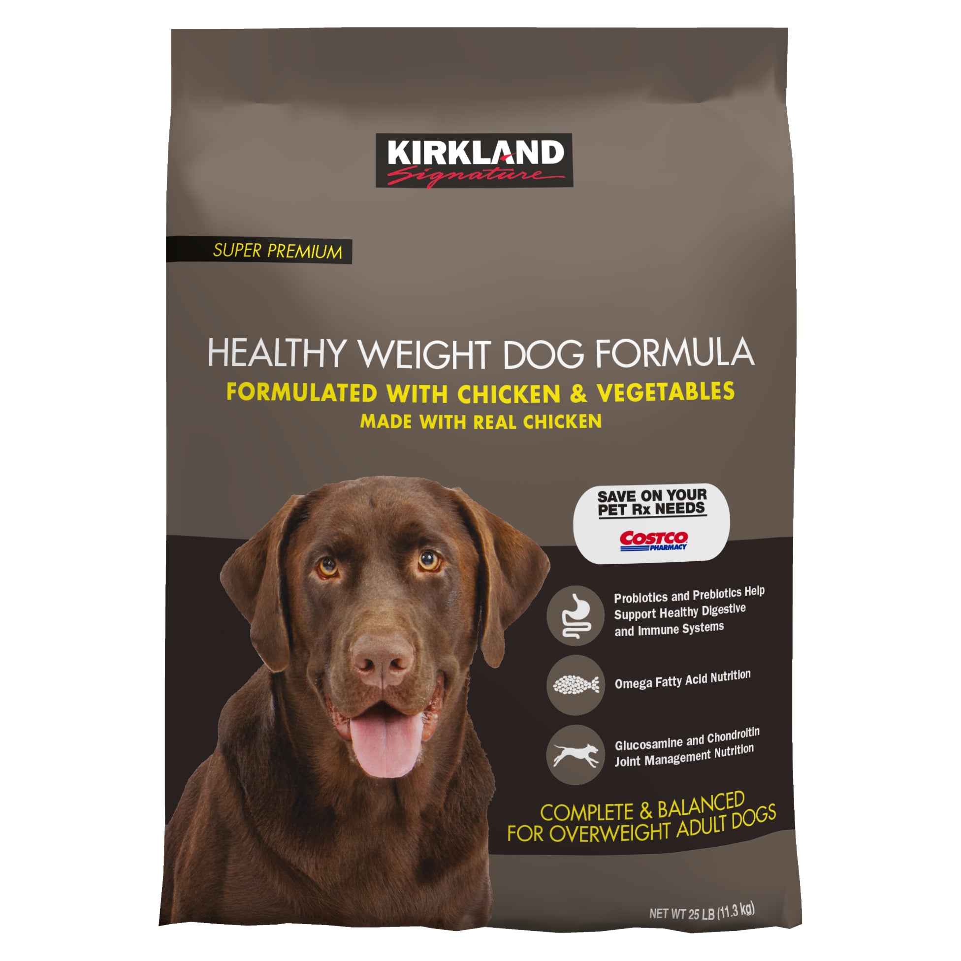 Kirkland Signature Super Premium Healthy Weight Dog Food, Chicken &  Vegetables, 25 lbs | Costco