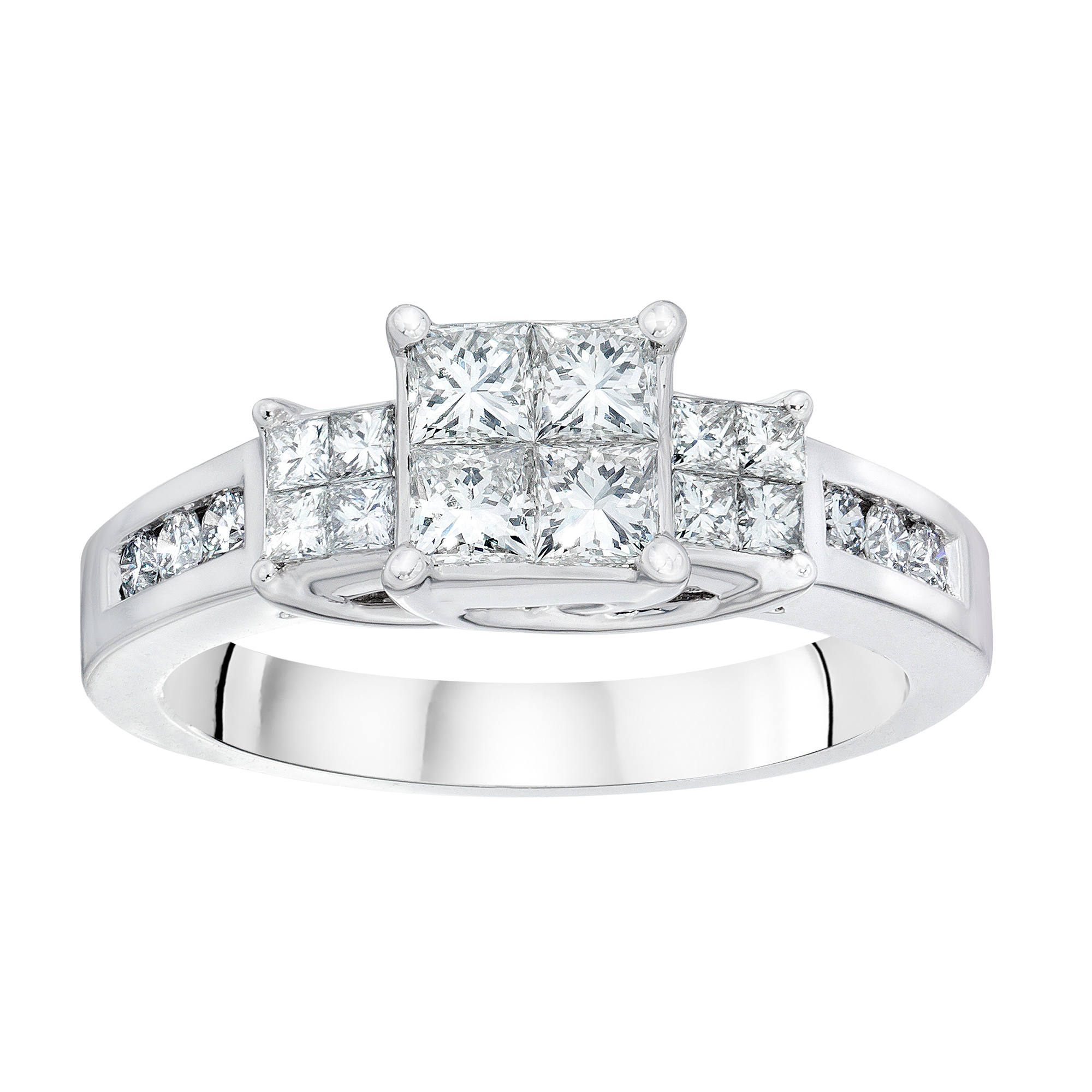 Princess Cut 3 Stone Quad Diamond Ring (1.00ctw) | Costco