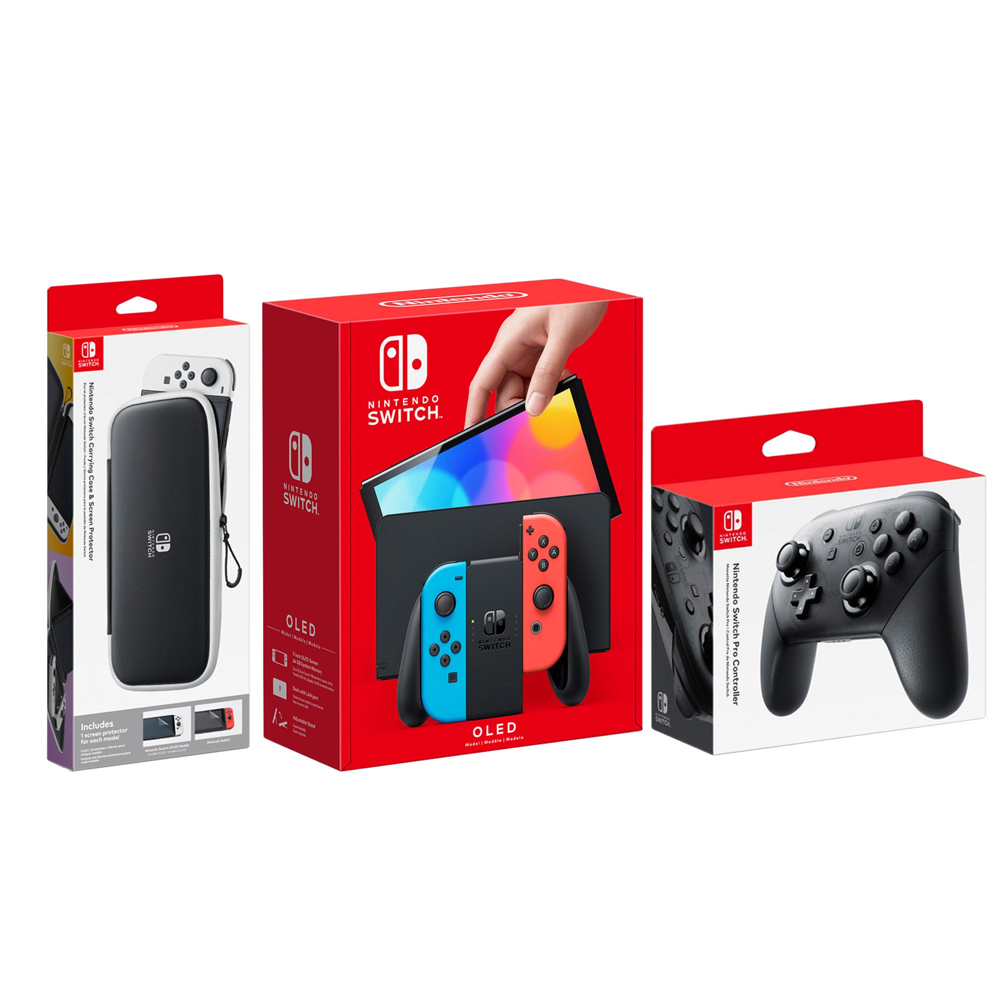 Nintendo Switch OLED Red/Blue Bundle | Costco