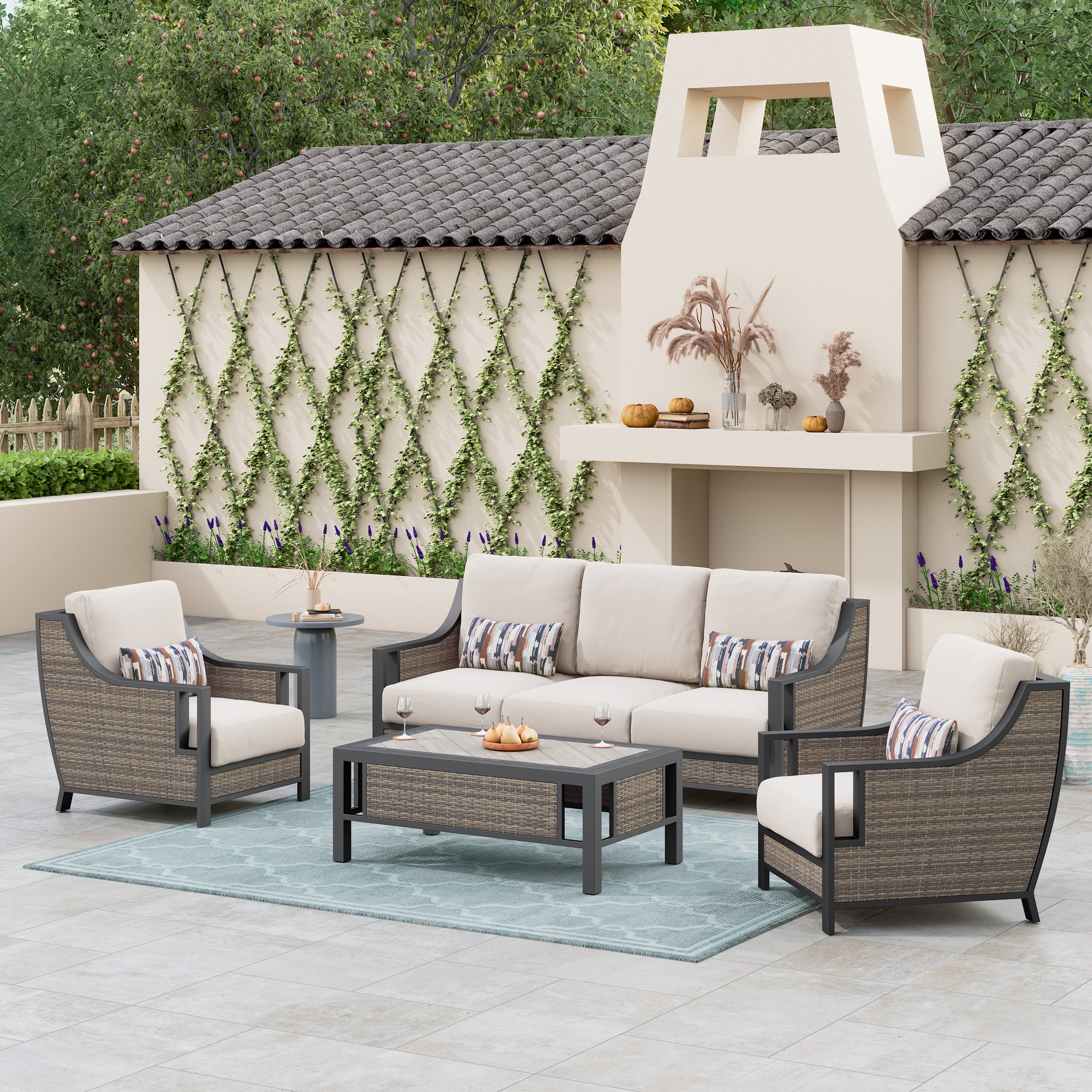 【ganguro_bodaco】16点セット Granada 4-piece Patio Conversation Set | Costco