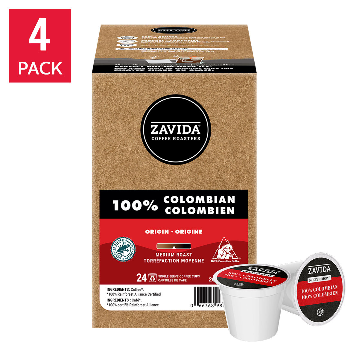 Zavida Colombian Coffee K-Cup Pods, 96- count | Costco
