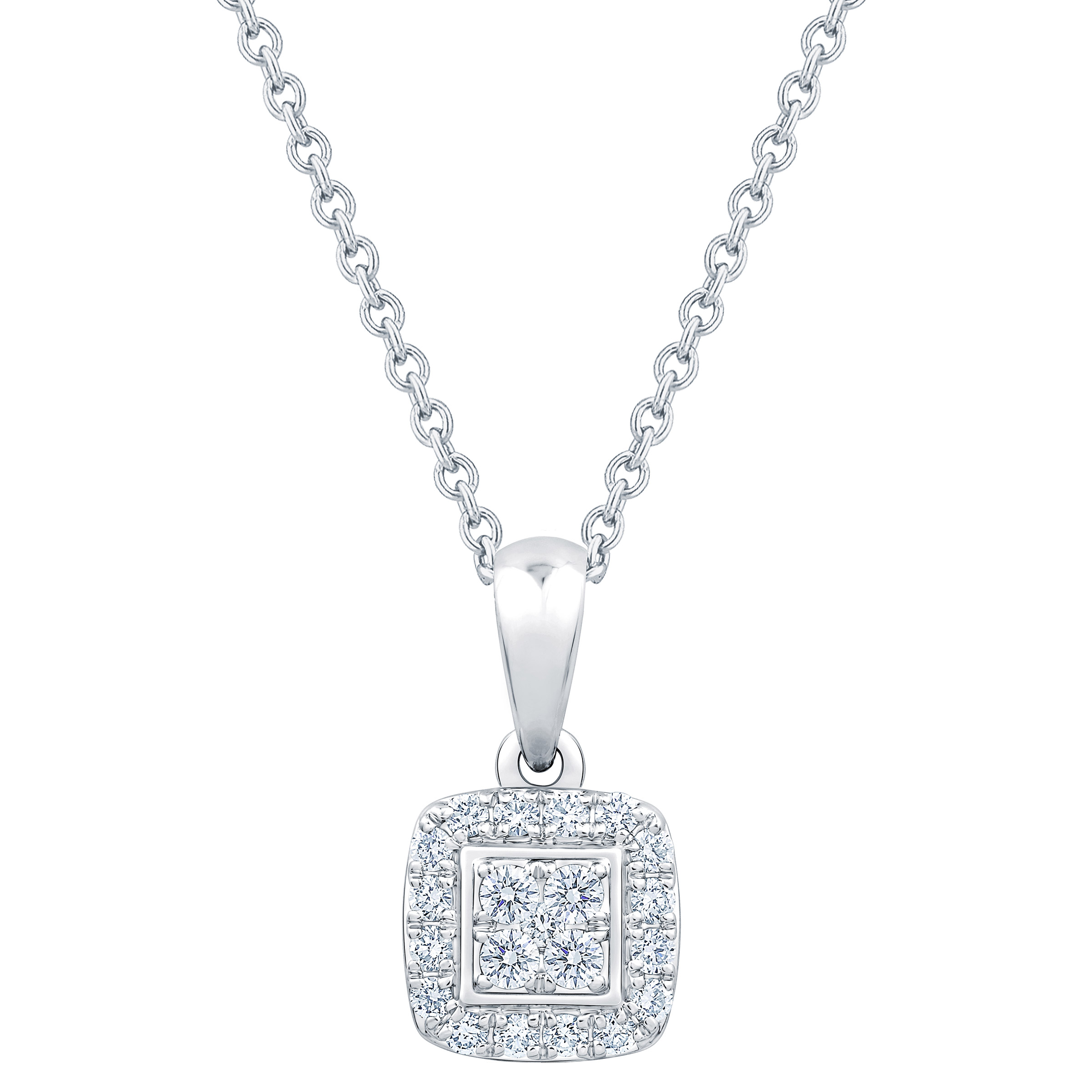 Round Brilliant Diamond Halo Pendant (0.15 ctw)