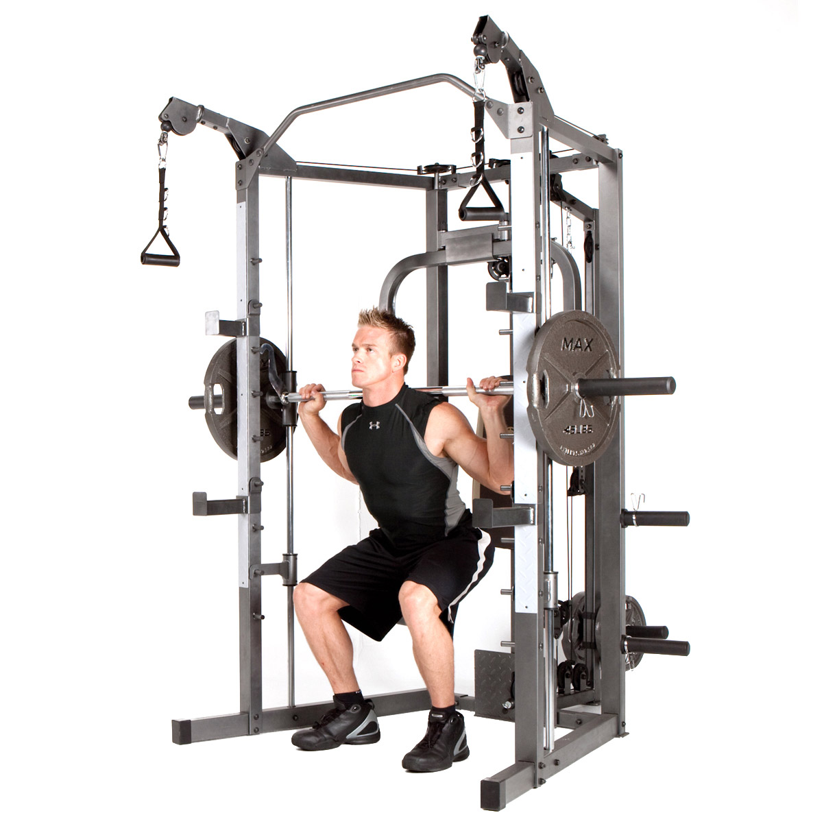 Marcy Combo Smith Cage Machine with Workout Bench and Weight Bar