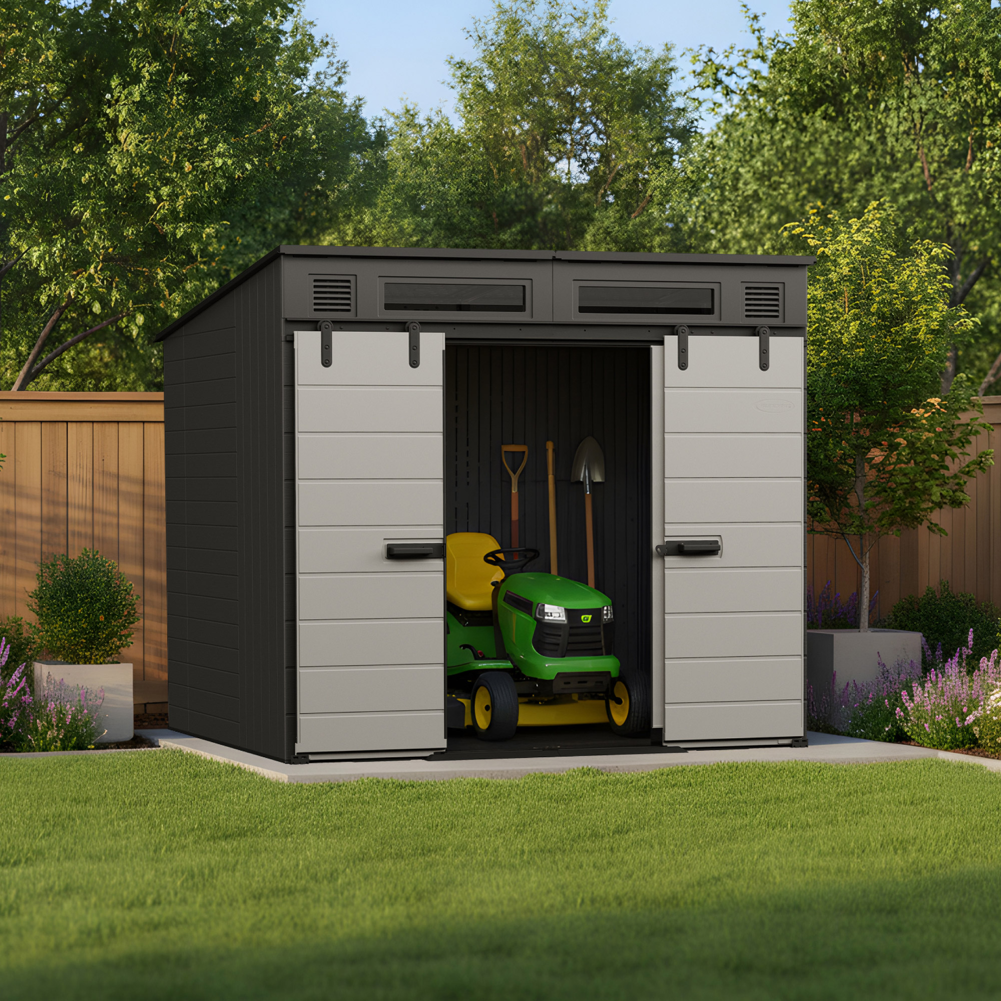 Suncast Modernist 8'x7' Dual Barn Door Storage Shed | Costco