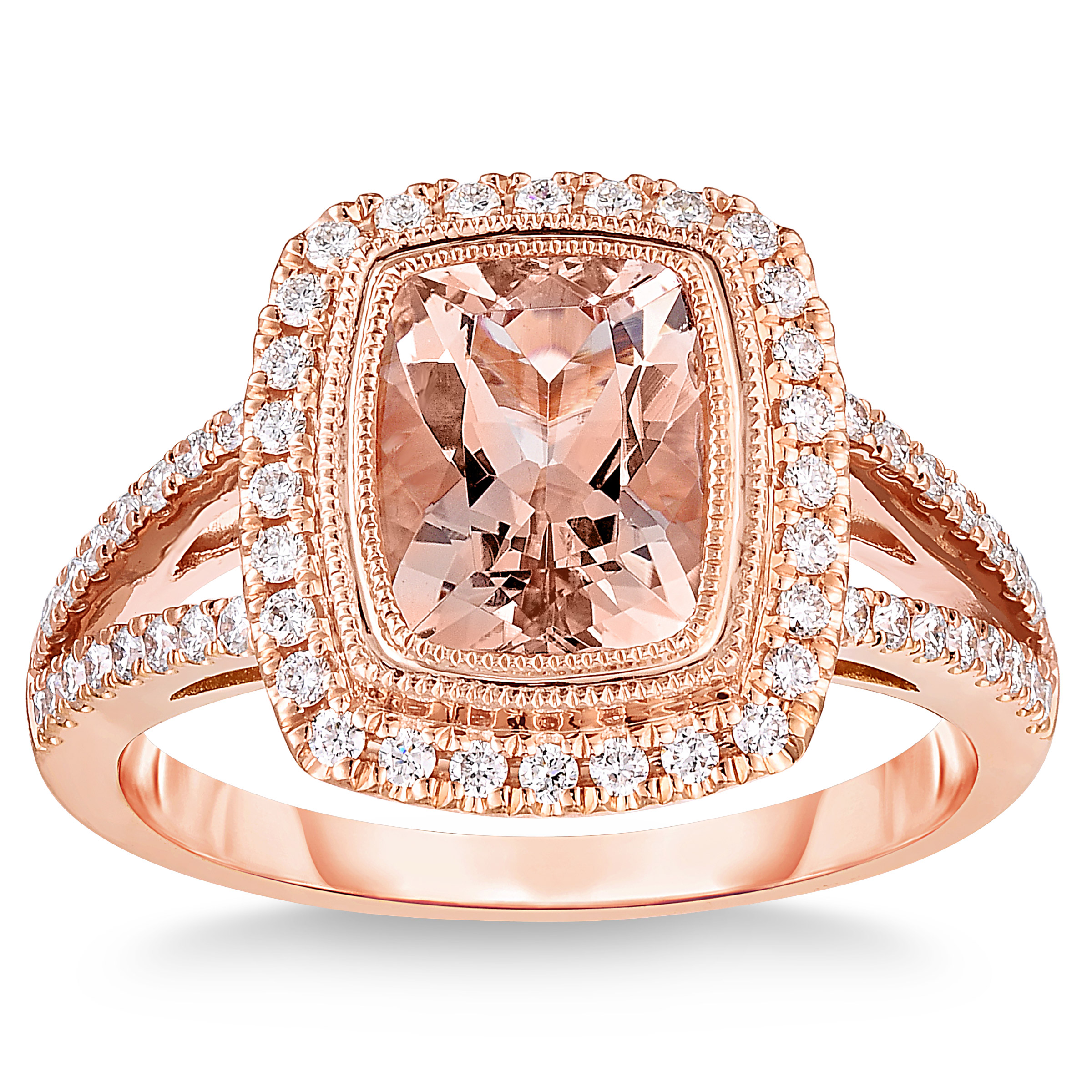 Morganite and Diamond 14kt Rose Gold Ring | Costco