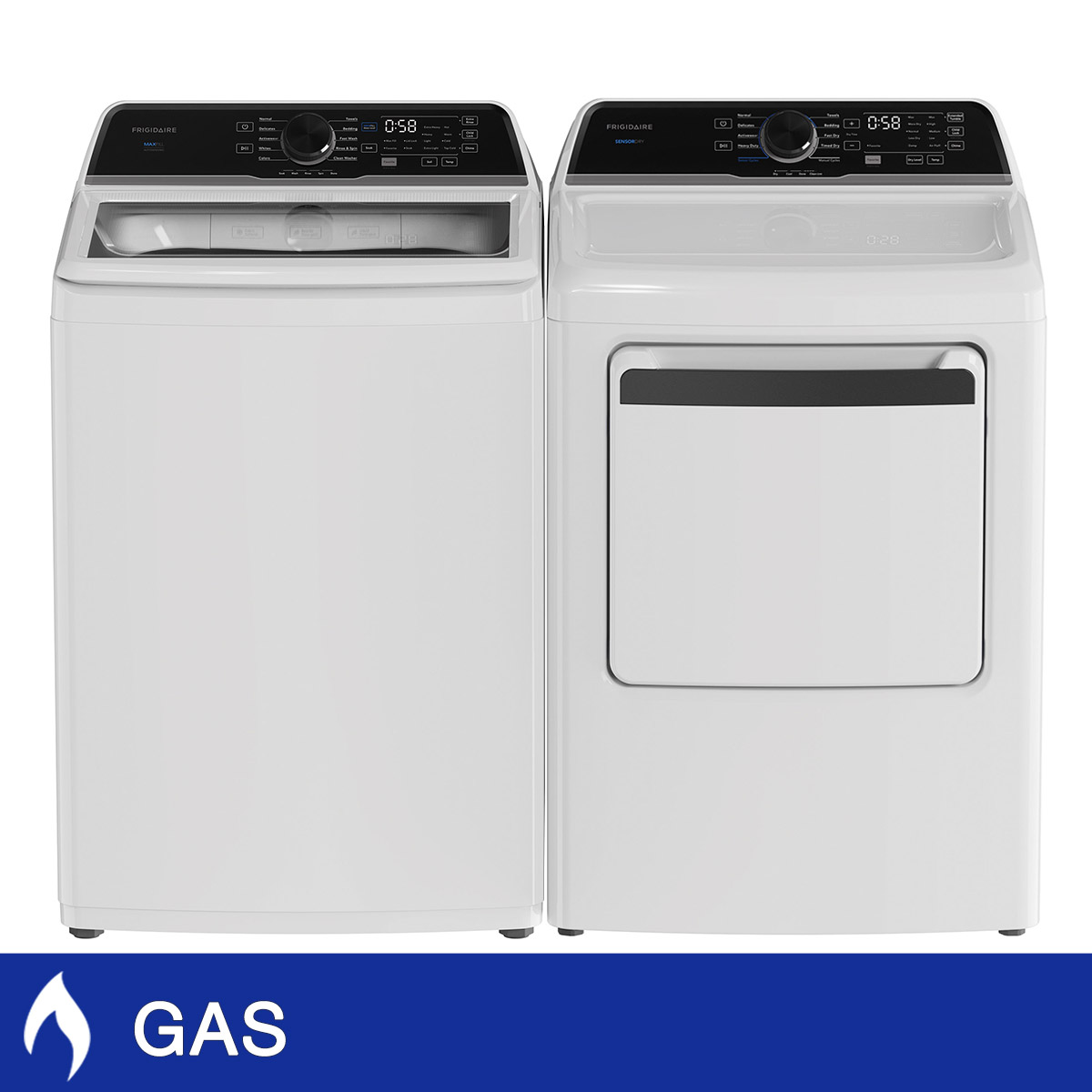 Frigidaire Laundry Bundle 5.1 cu ft. Top Load Washer and 7.0 cu ft. Gas Dryer 