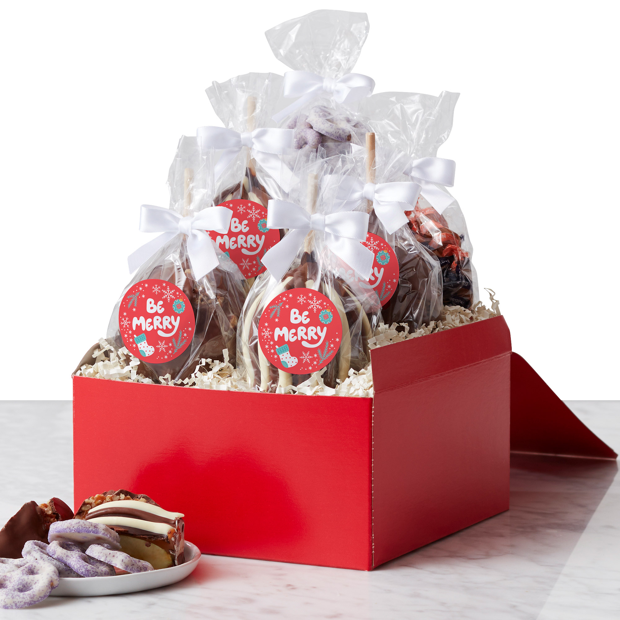 Mrs. Prindables Festive Holiday Caramel Apple Gift Set  4.5 lbs Total
