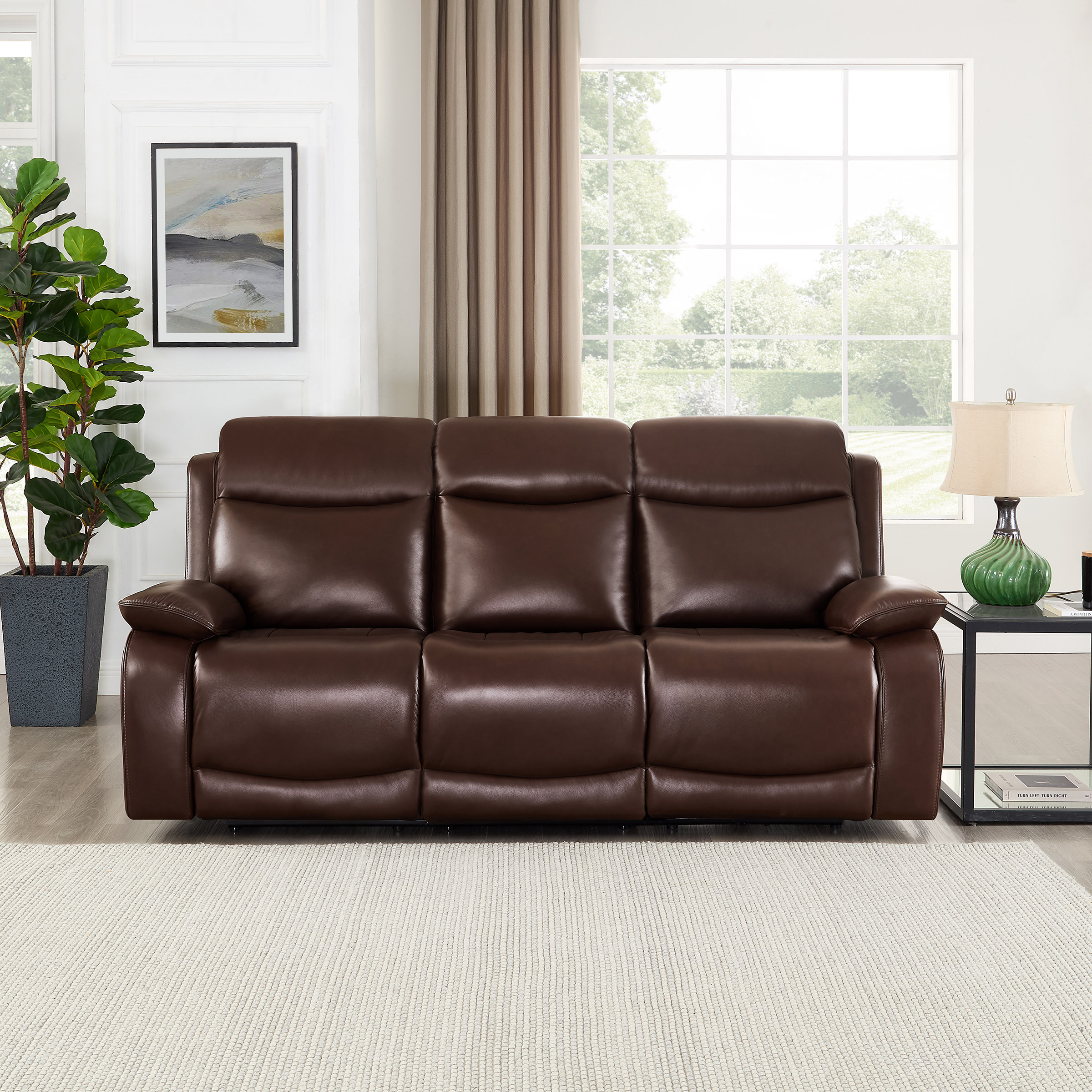 Prospera Home Jackson Top Grain Leather Power Reclining Sofa