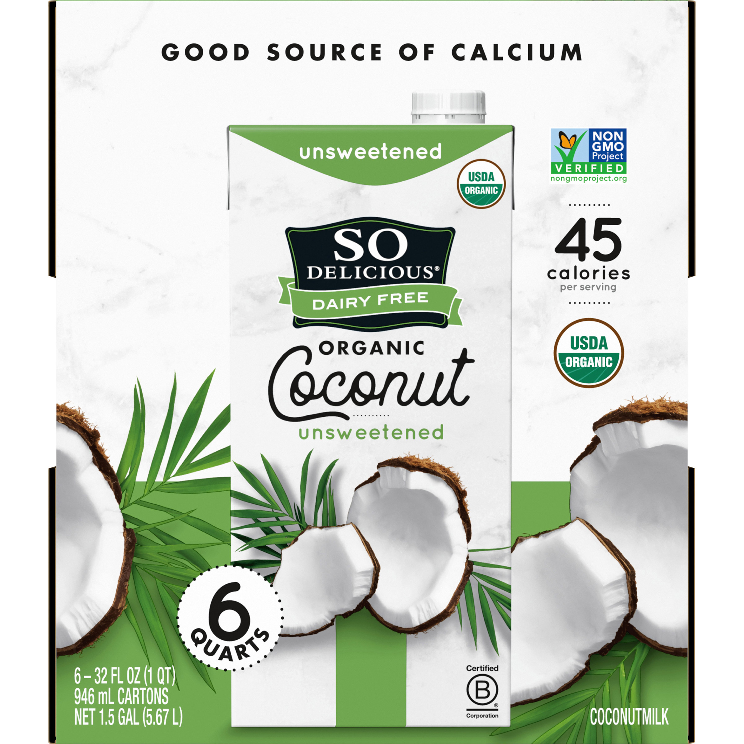 SO Delicious  Organic Coconut Milk  32 oz  6-Count