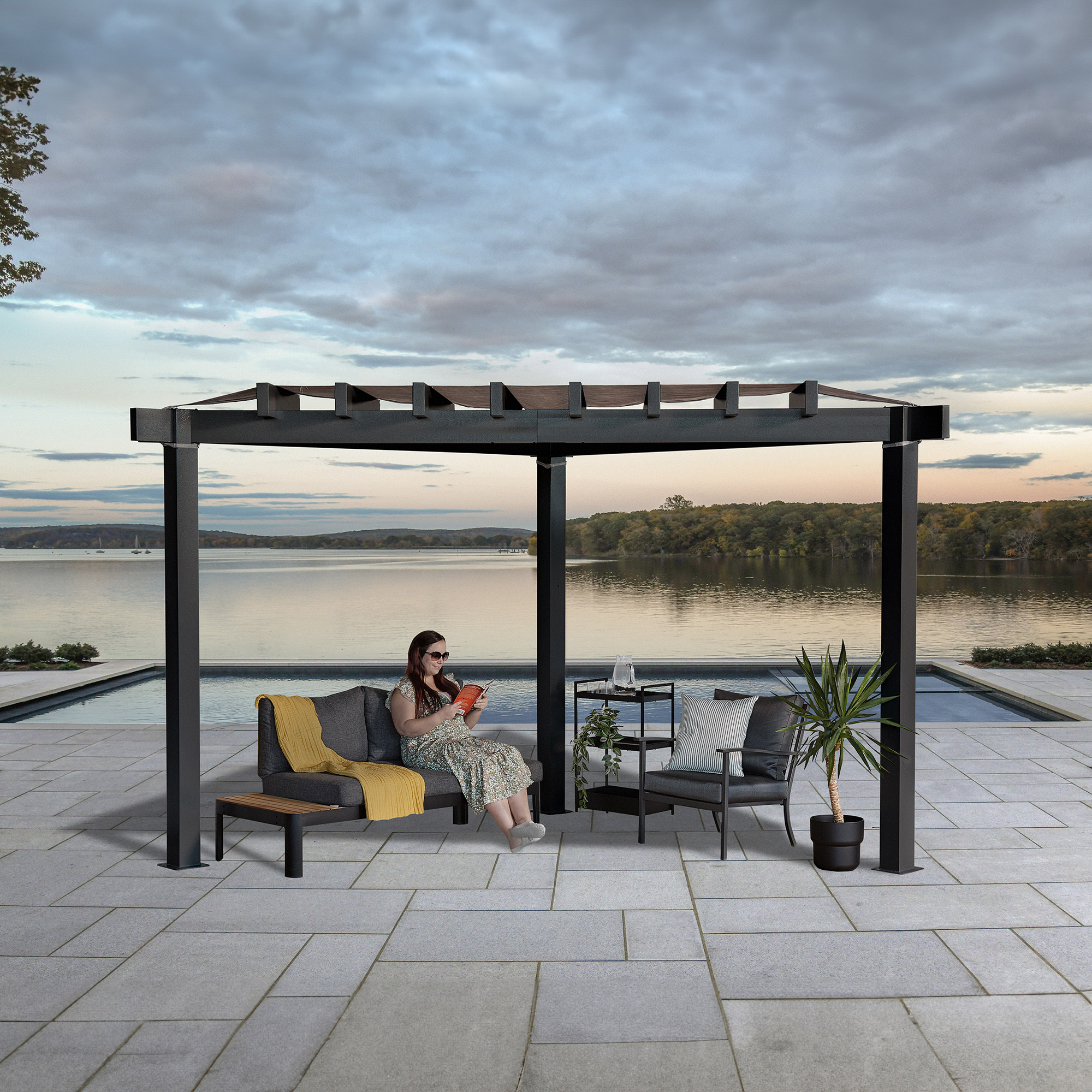 Sojag Bermuda 9 ft. x 9 ft. Pergola with Mesh Roof Costco