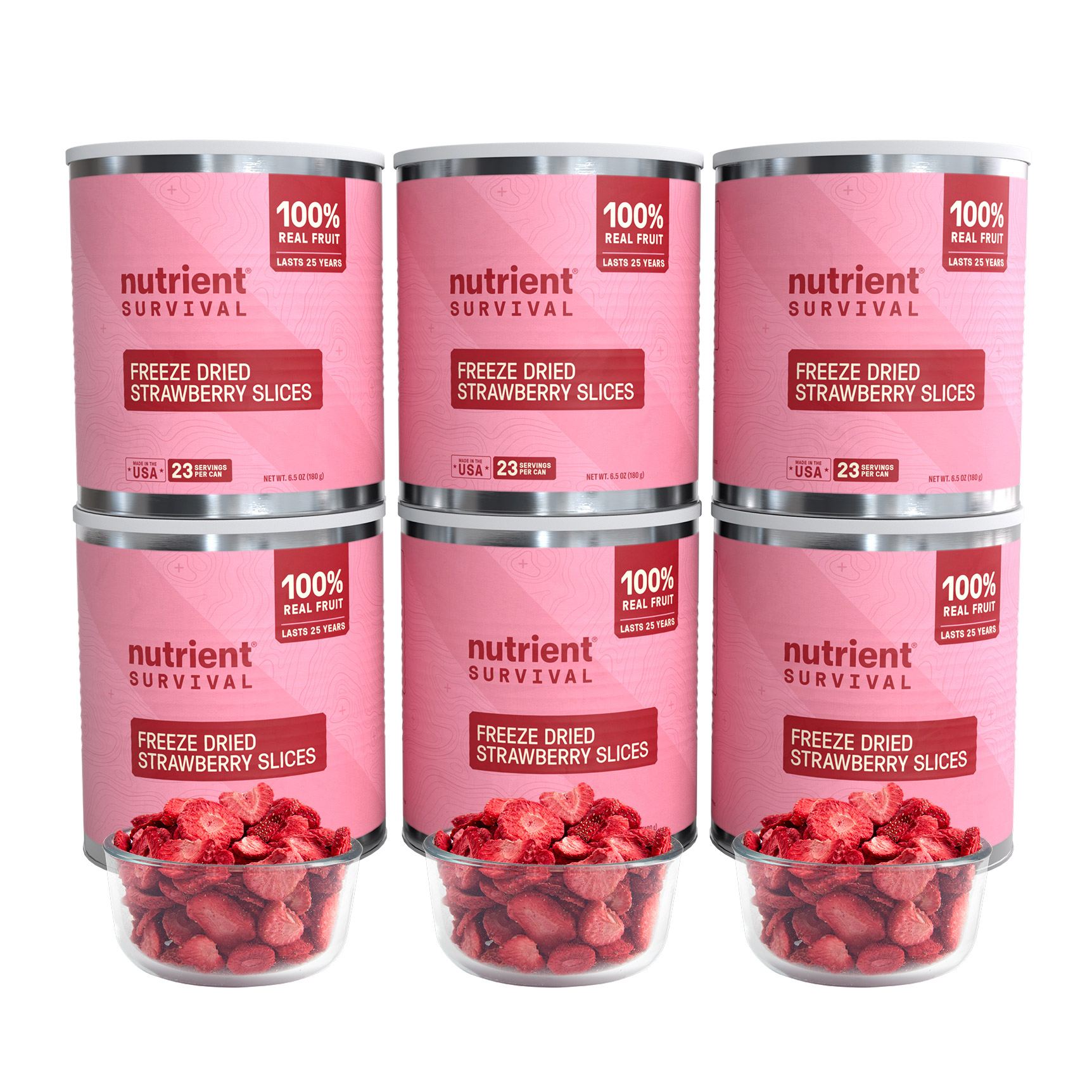 Nutrient Survival Freeze Dried Strawberries, 6-count, 138 Total