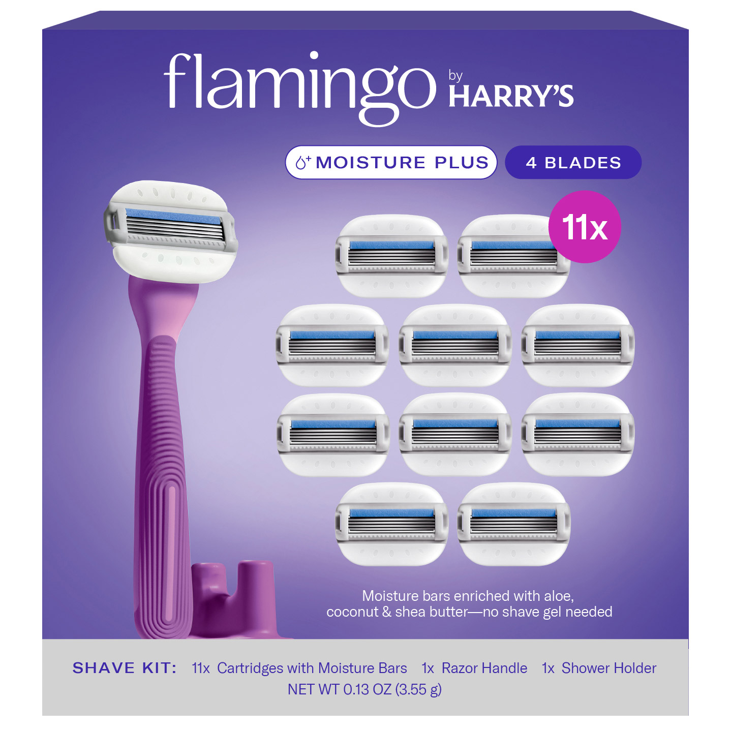 Flamingo's スキンケア　セット4点　新品 Flamingo by Harry's Moisture Plus Razor Set 11 Cartridges + 1