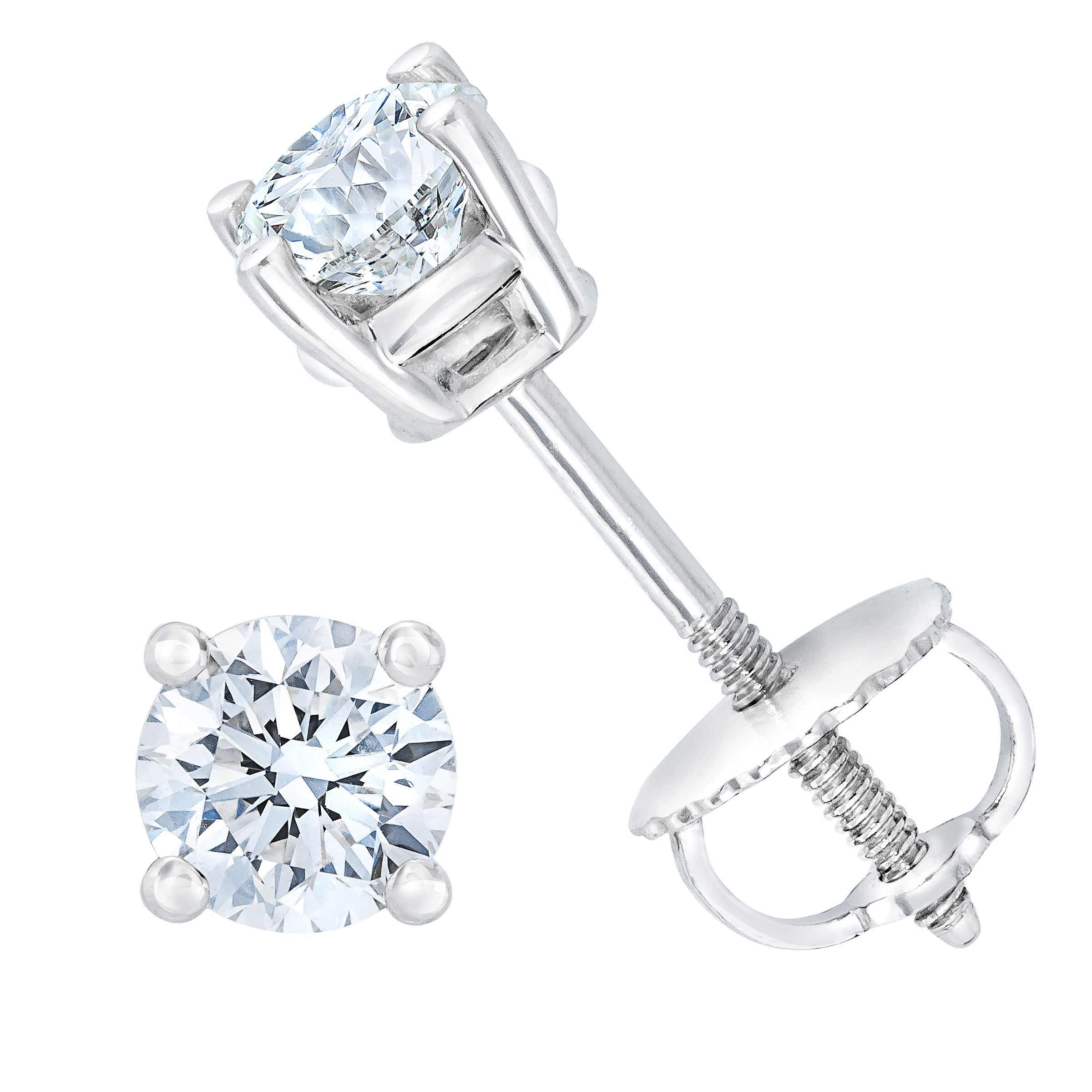 Round Brilliant Diamond Stud Earrings (0.60 ctw)
