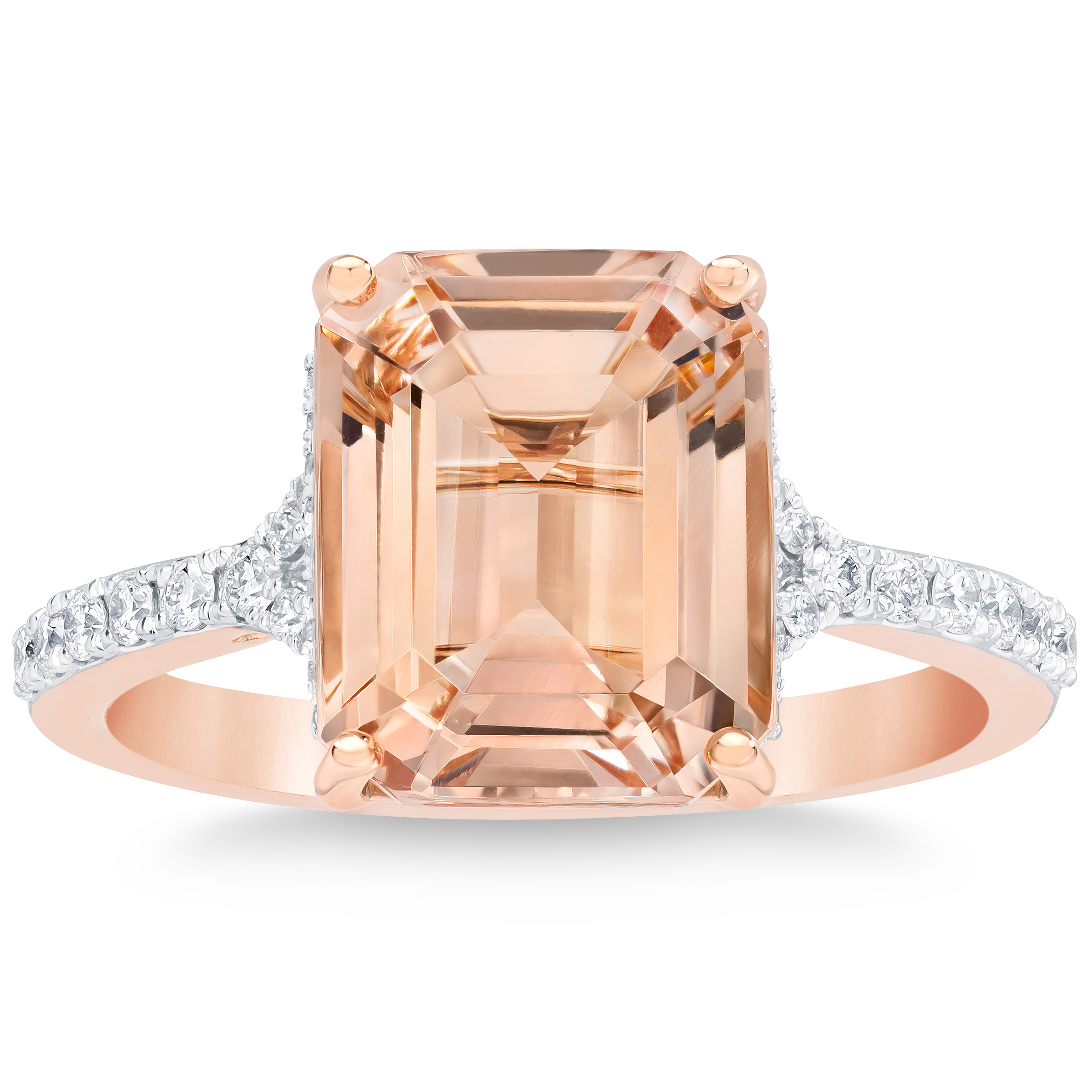 Morganite and Diamond 14kt Rose Gold Ring