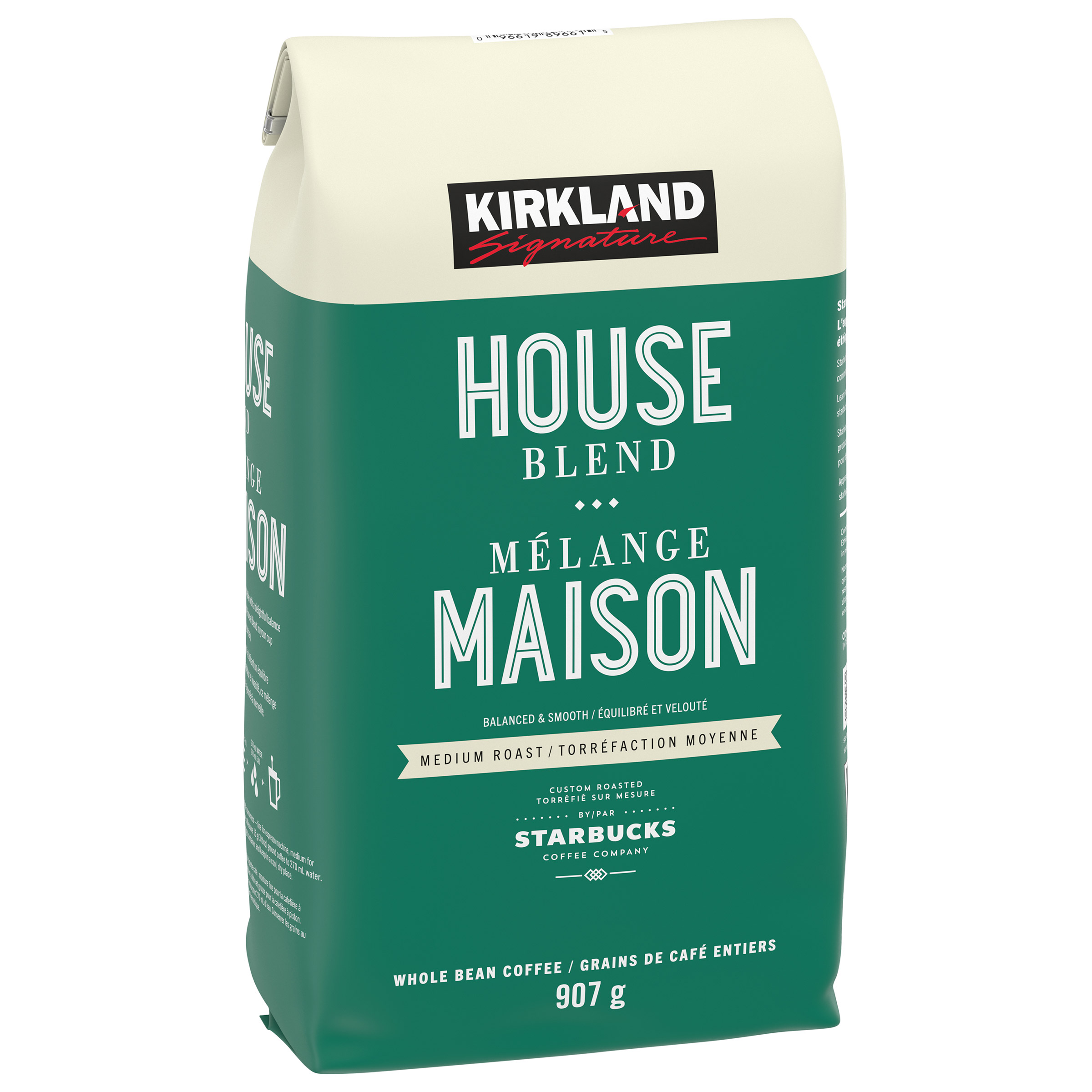 Kirkland Signature Roasted by Starbucks House Blend Coffee, 907 g