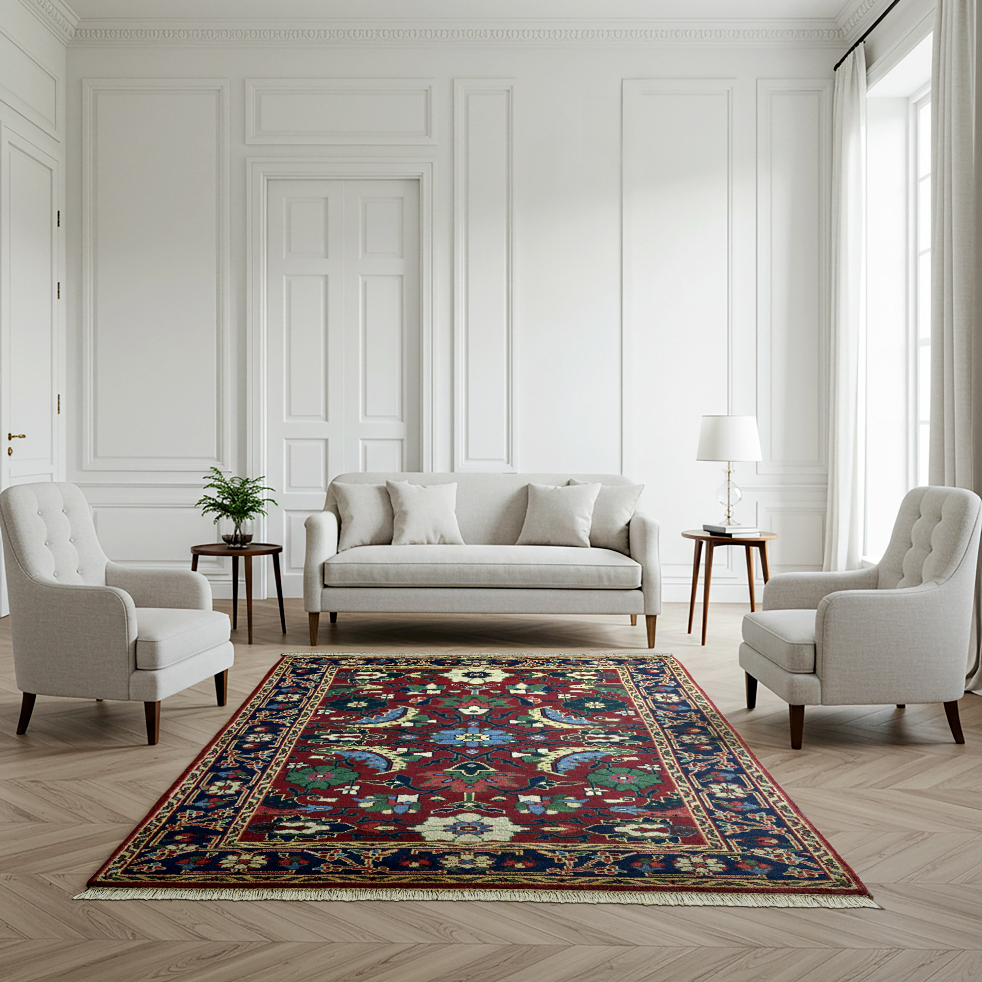 Chatsworth Hand Knotted Rug Collection  Beckley Park Red