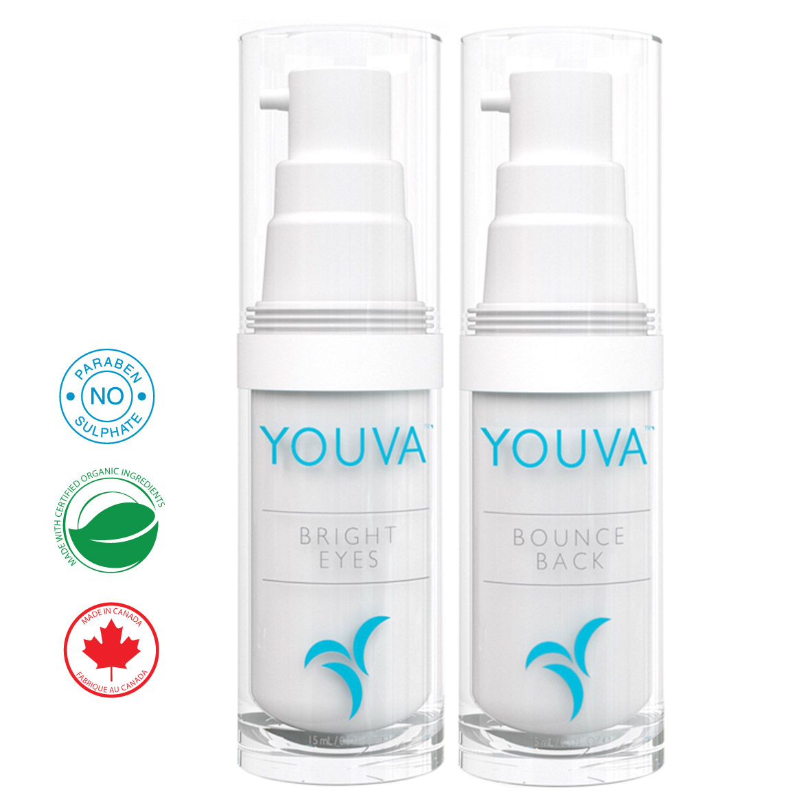 Youva Dynamic Duo: Bounce Back Organic Serum and Bright Eyes Organic Anti-aging Cream