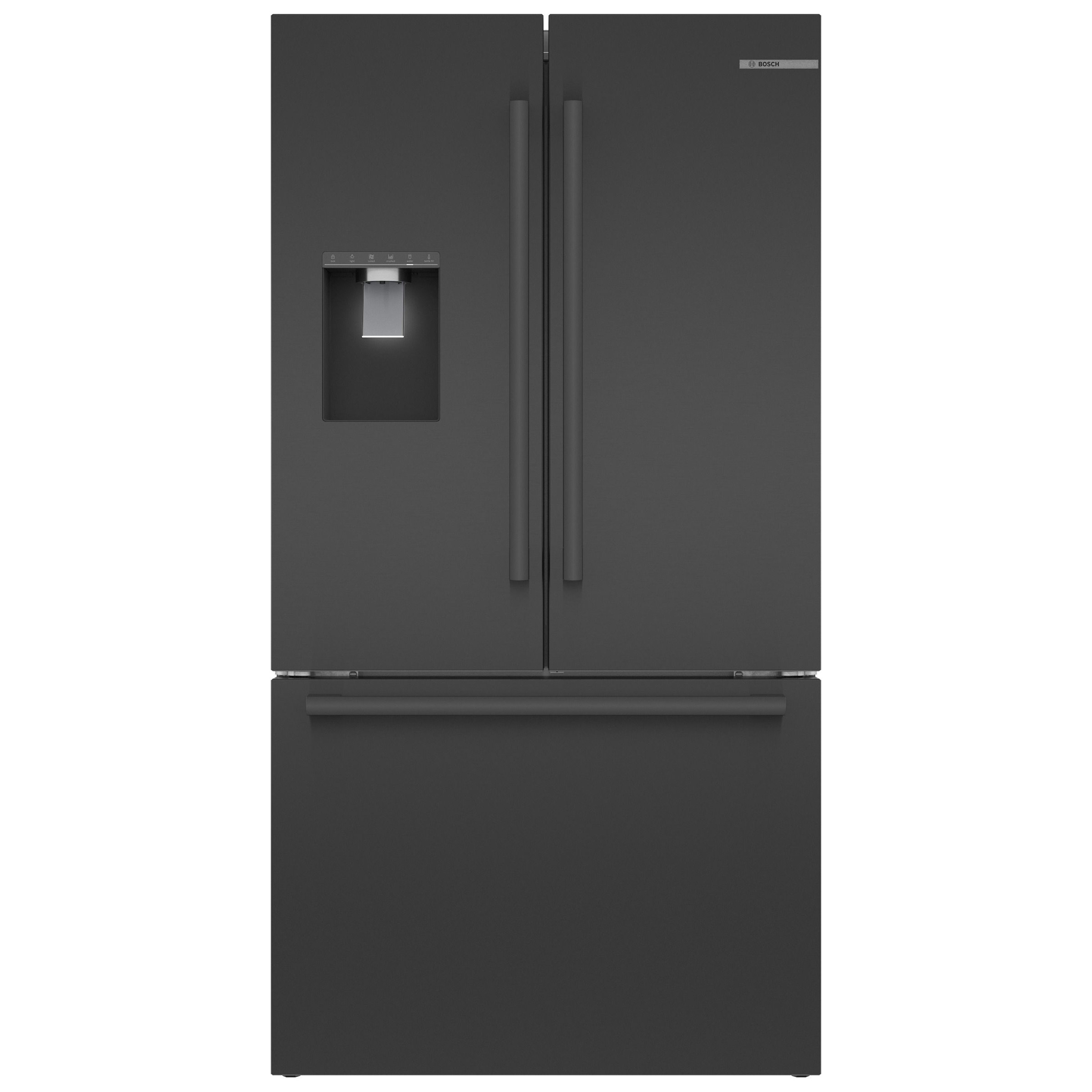 Bosch 500 Series 36 in. 21.6 cu ft. Black Stainless Counter Depth French Door Refrigerator with External Water and Ice Dispenser