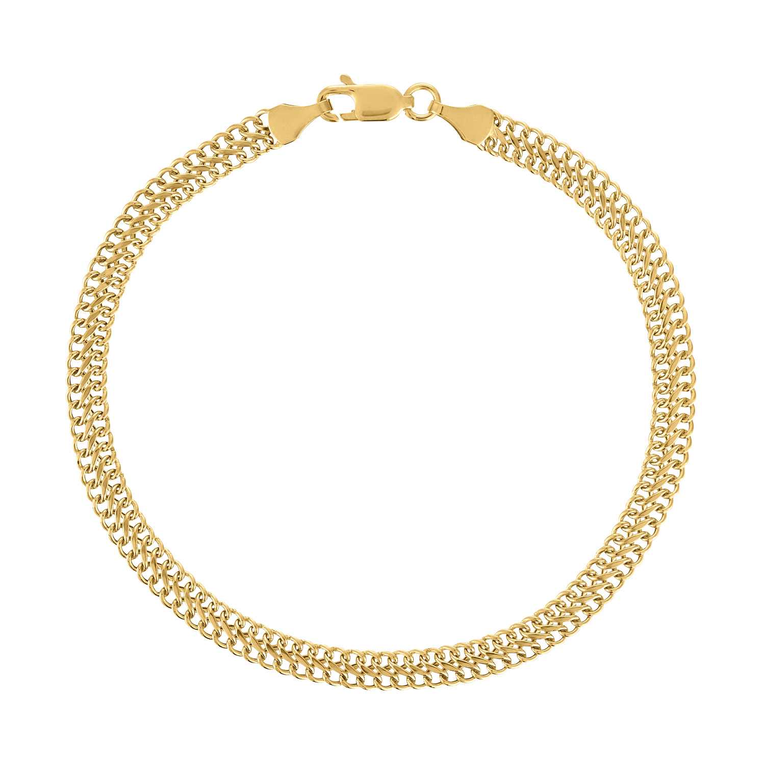 High Polish Infinity Link Bracelet in Yellow Gold