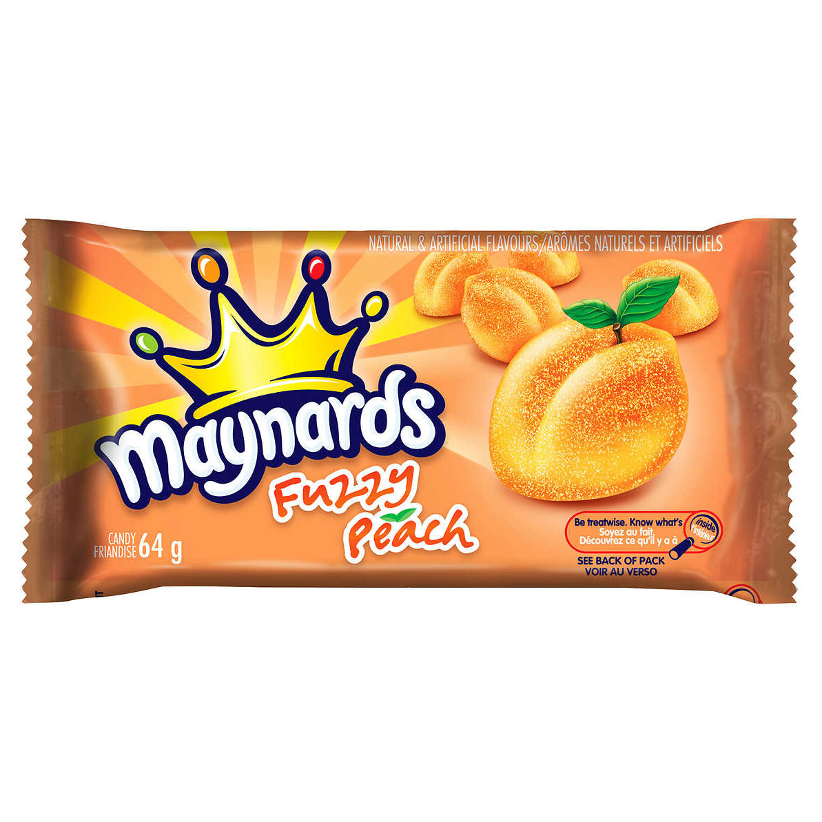 Maynards Fuzzy Peach Candy, 18 × 64 g
