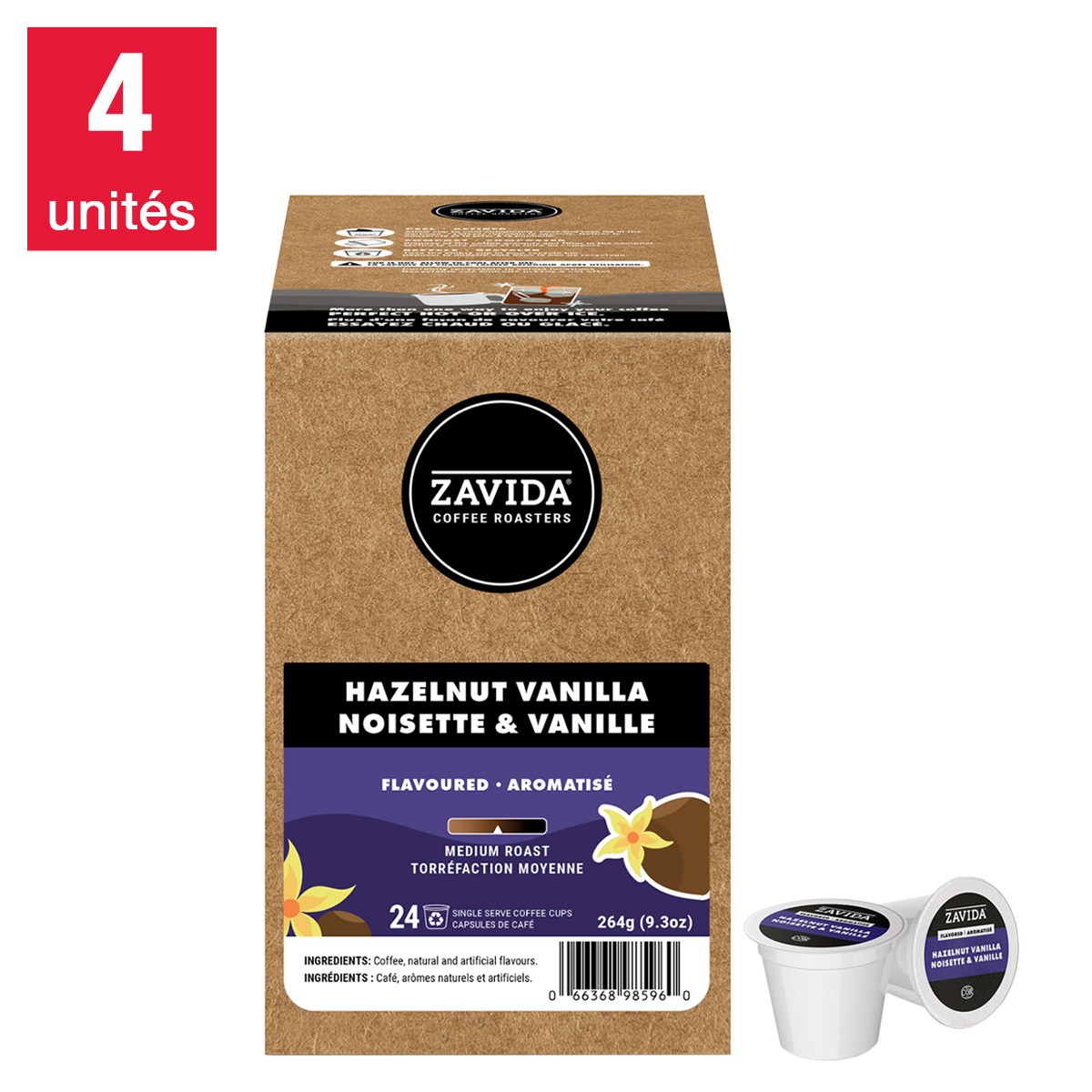 Zavida Hazelnut Vanilla Coffee K-Cup Pods, 96- count | Costco