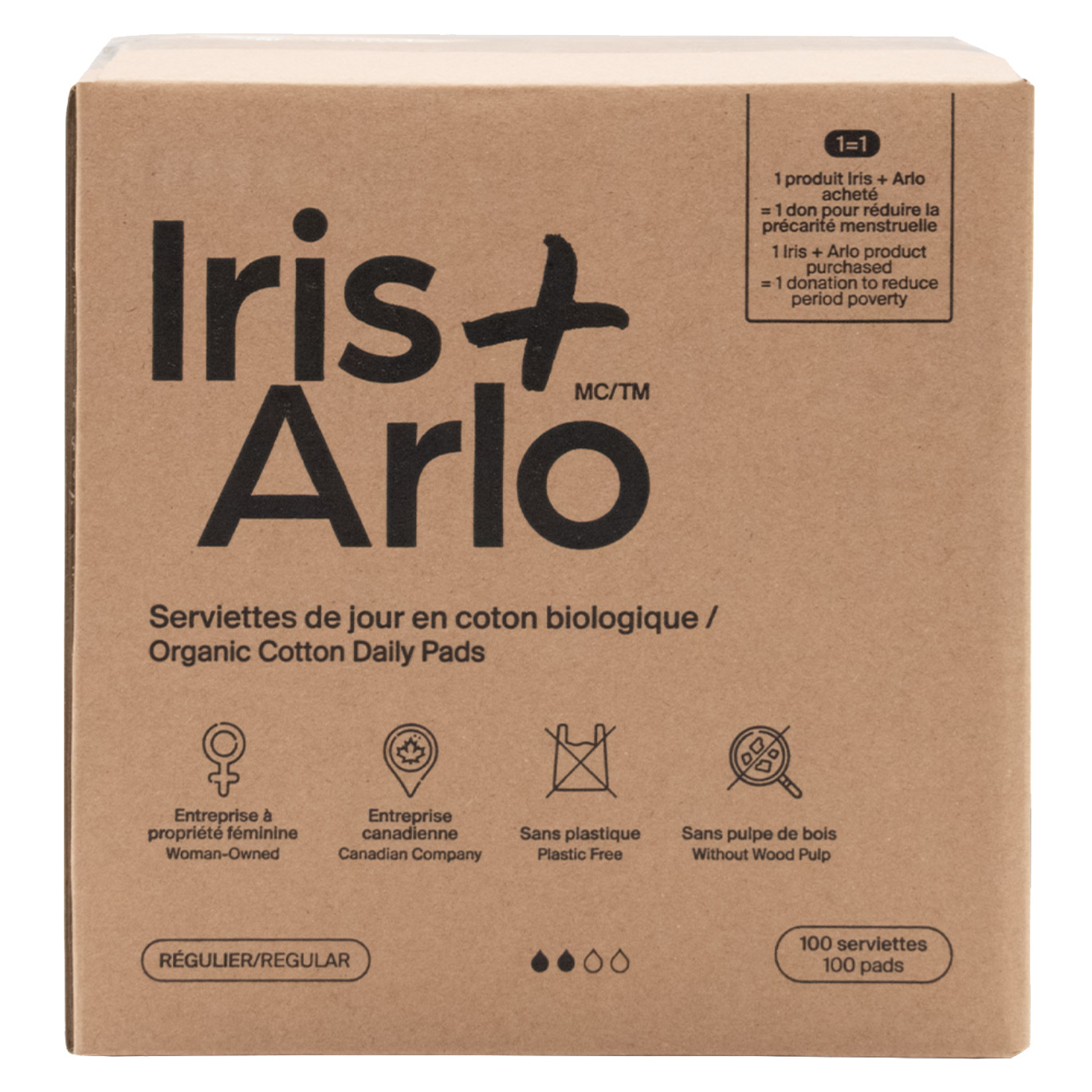 Iris + Arlo Organic Cotton Pads, 100-count
