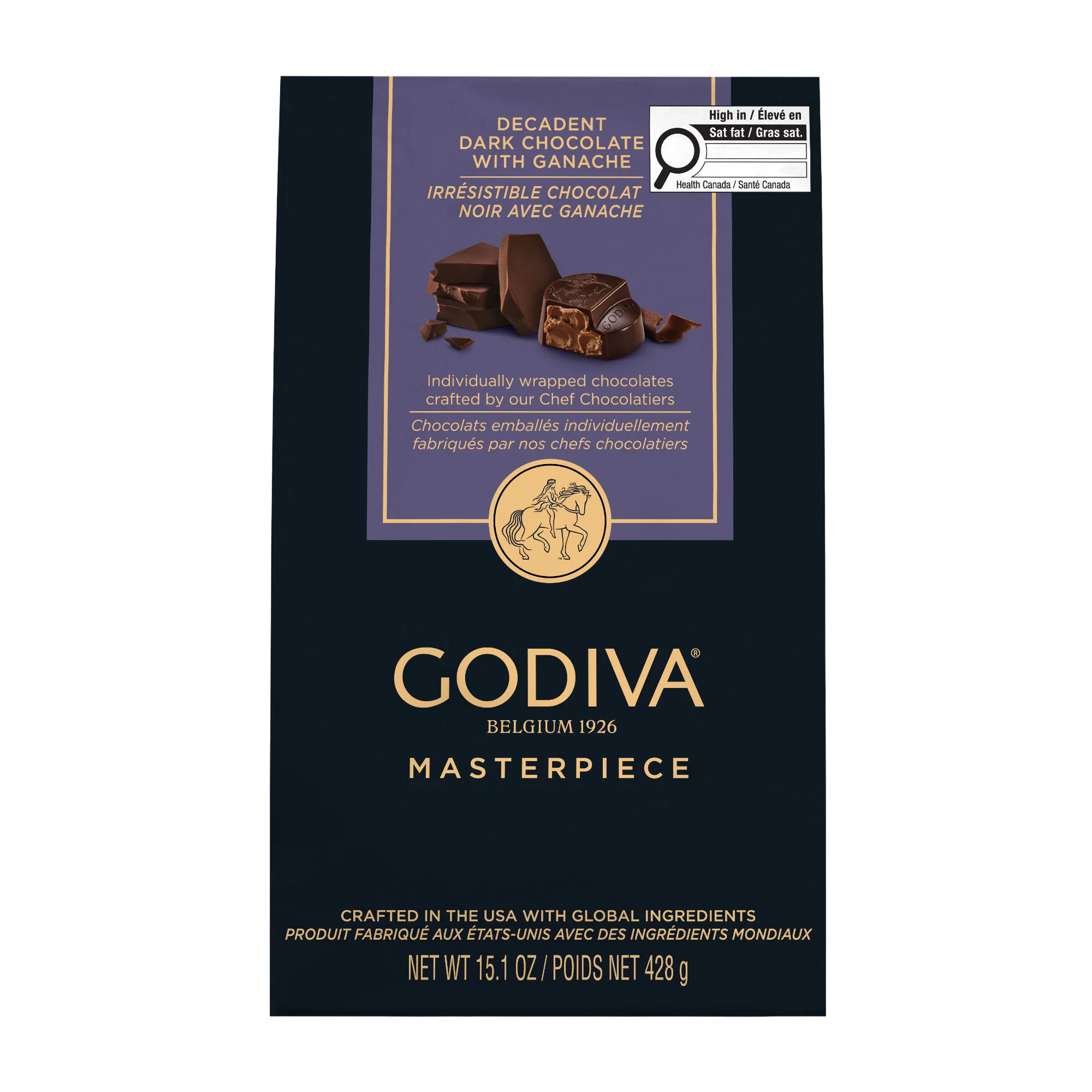 Godiva Masterpiece Decadent Dark Chocolate with Ganache, 428 g