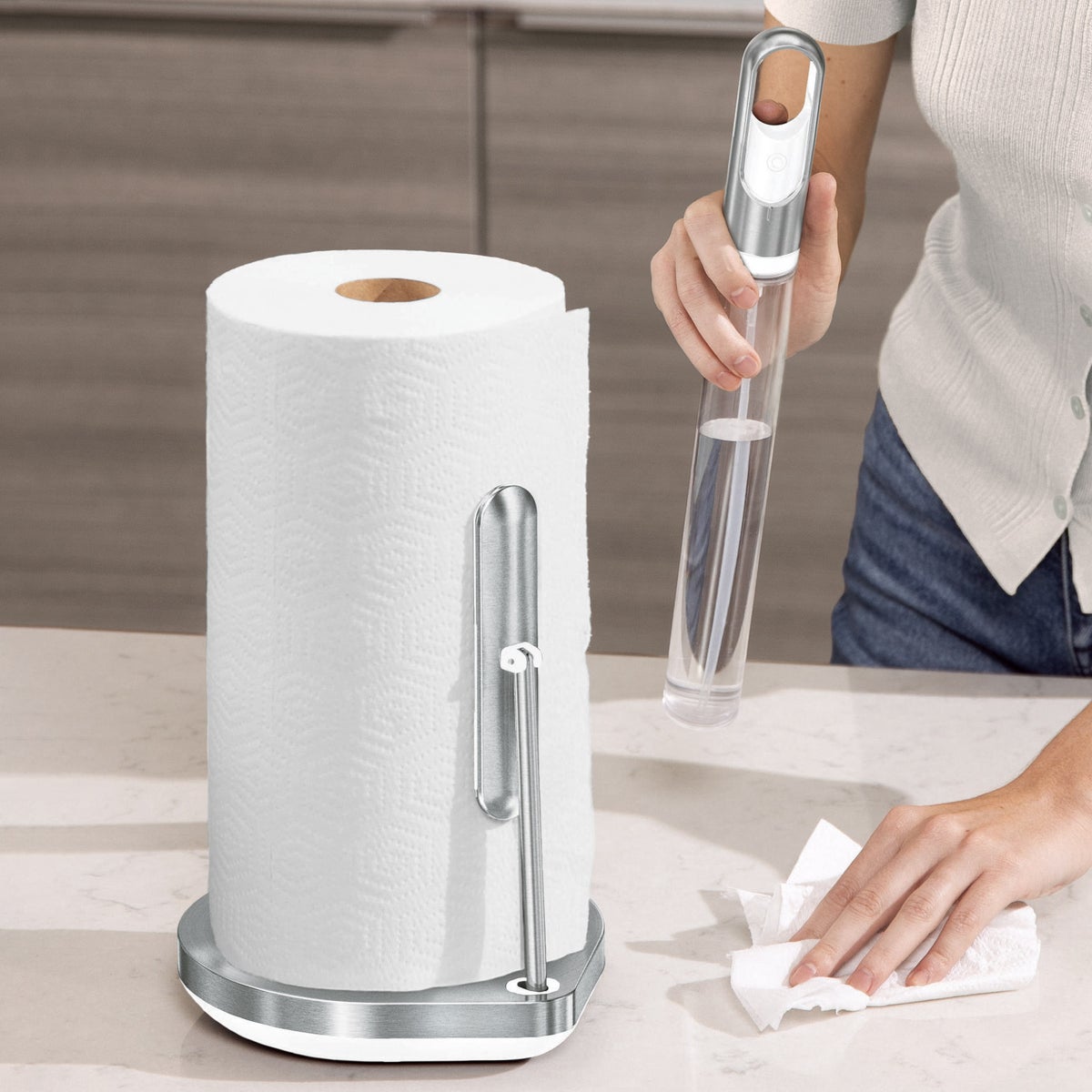 simplehuman Paper Towel Holder with Spray Pump | Costco simplehuman Paper Towel Holder with Spray Pump | Costco