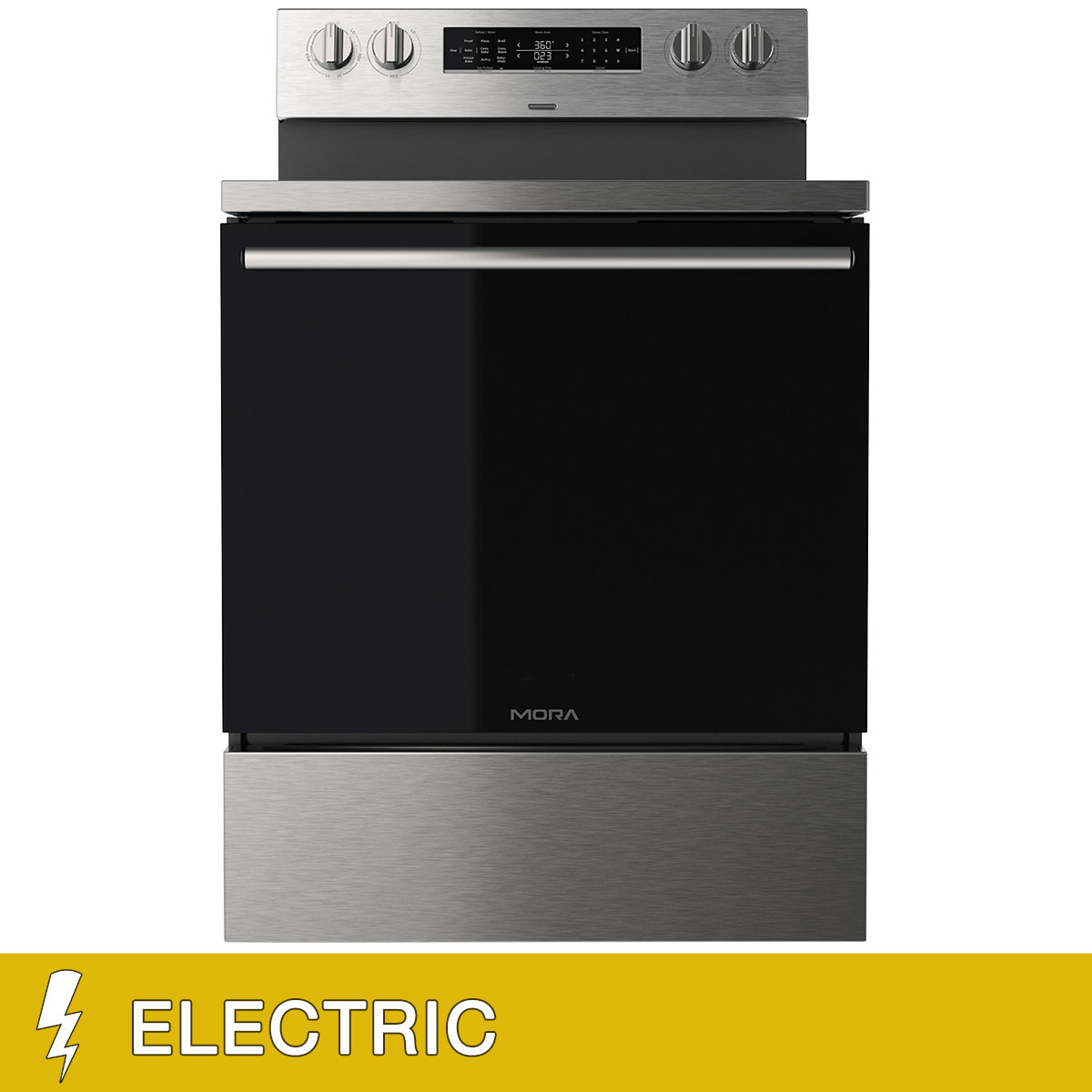 Mora 30-in Smooth Surface 5 Elements 5.8 cu. ft. Steam-Cleaning, Air Fry, Convection Oven Freestanding ELECTRIC Range