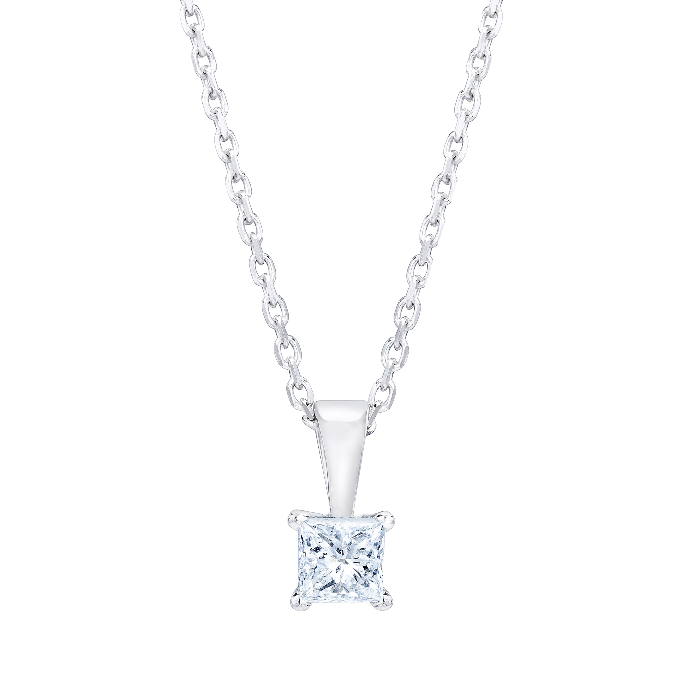 Princess Cut Diamond Solitaire Pendant (0.70 ct)