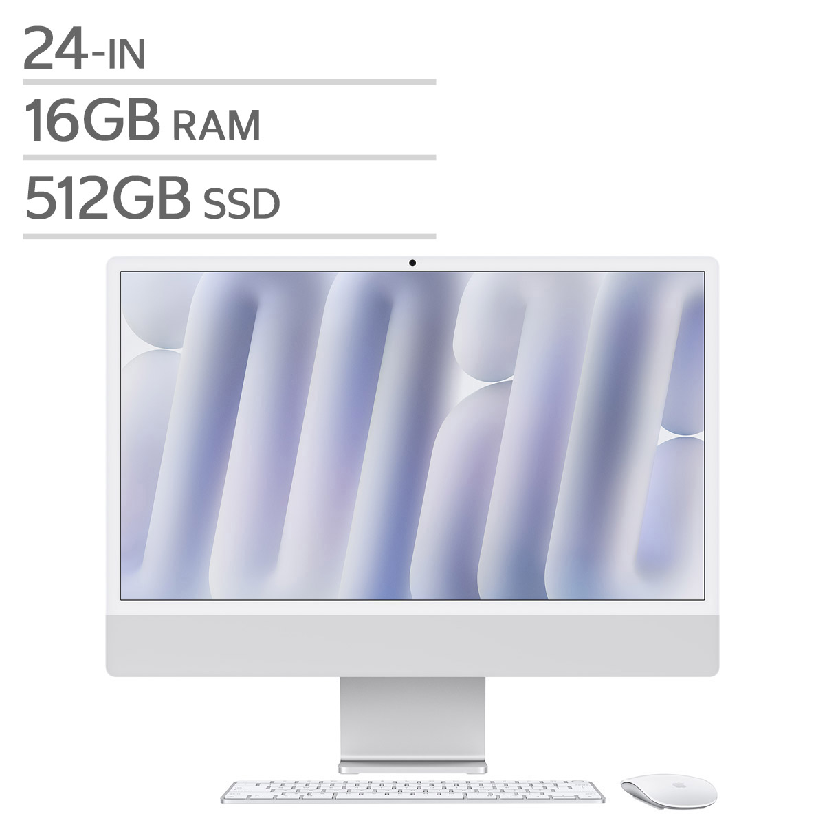 Apple 24 in. iMac, Apple M4 Chip - 16 GB RAM, 512 GB SSD, Silver