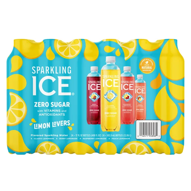 Sparkling Ice Zero Sugar Lemon Lovers Sparkling Water Variety Pack, 17 fl oz, 24-count