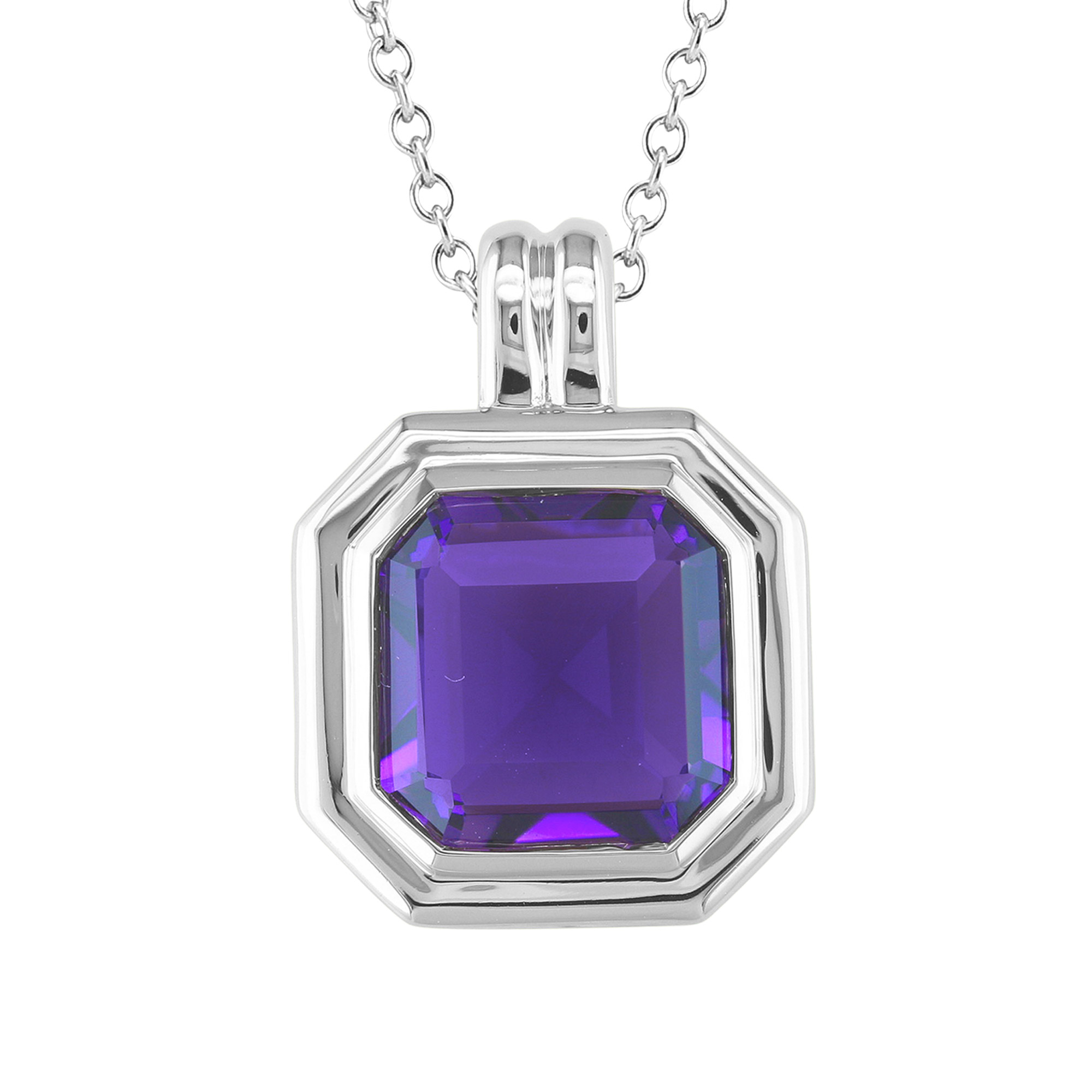 Octagon Cut Amethyst Pendant
